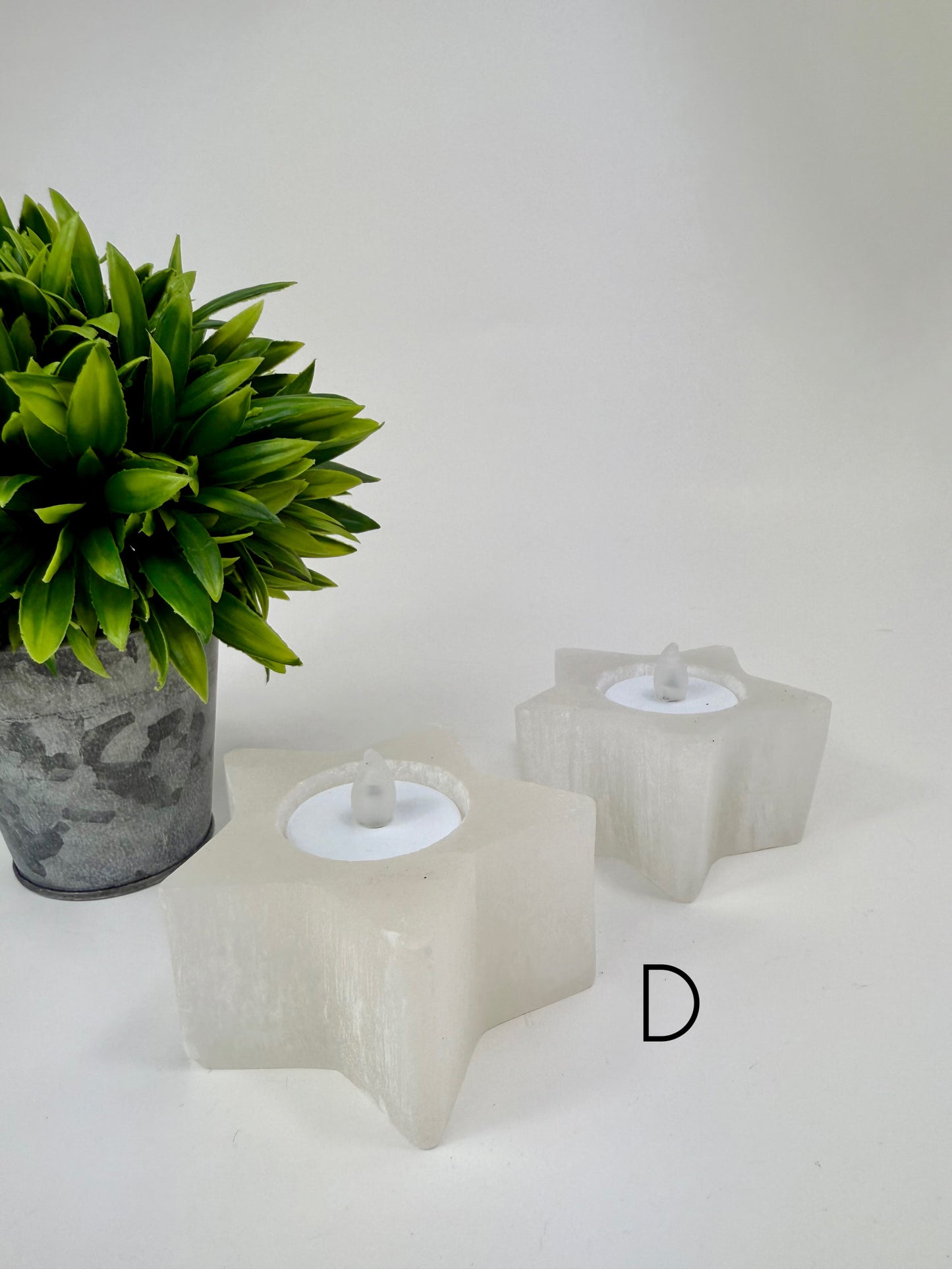 Selenite Candle Holder - D