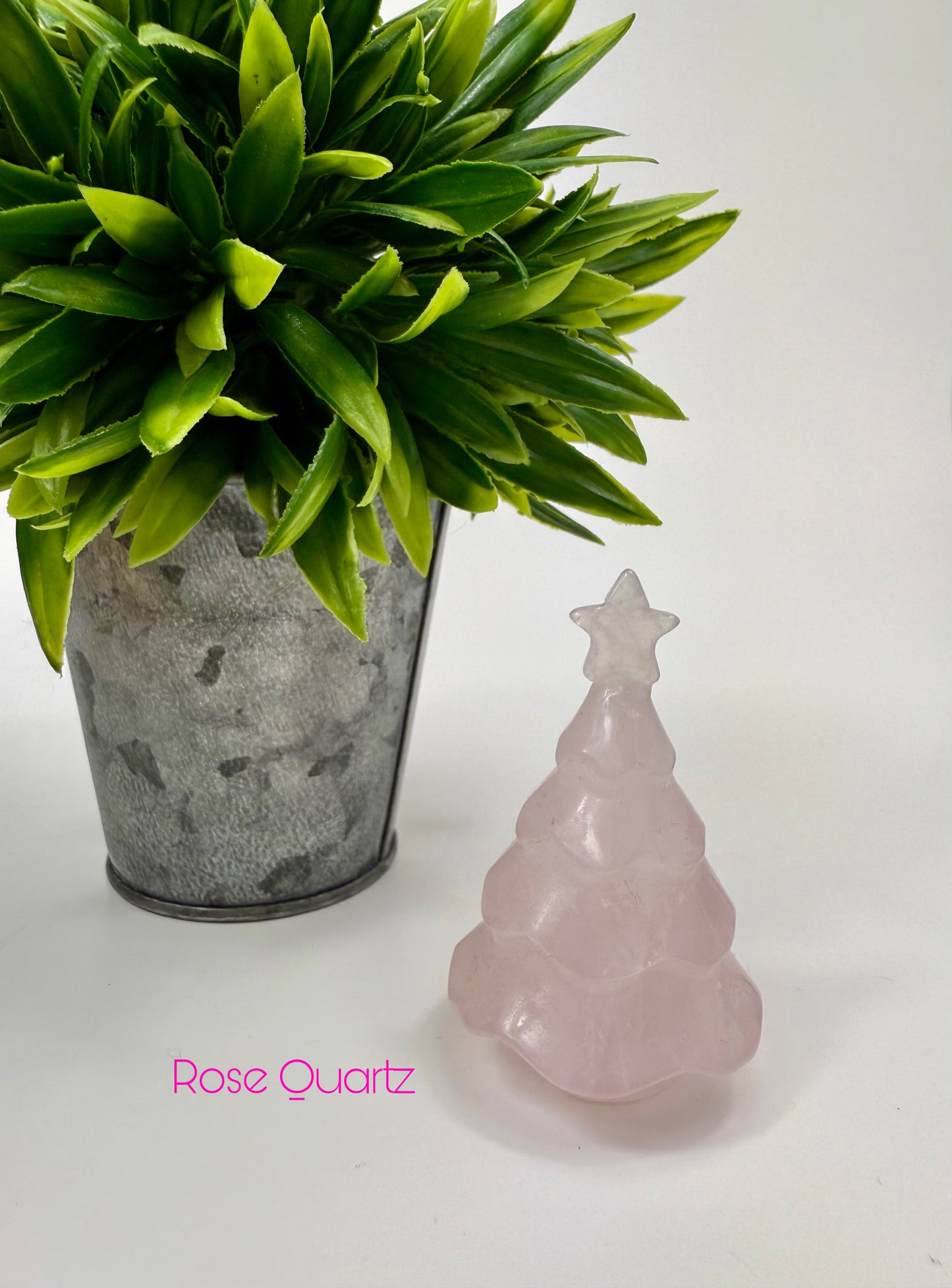 Rose Quartz Christmas Tree with Star