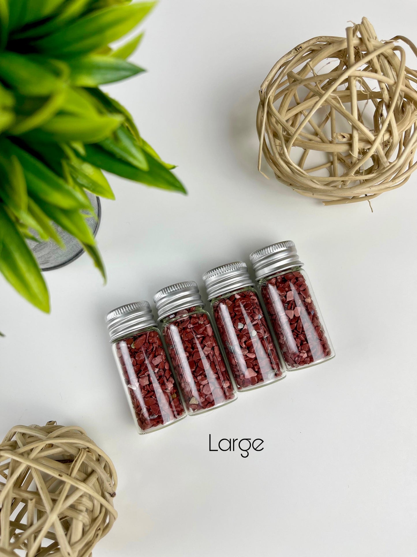 Red Jasper Crystal Chip Bottles - Large