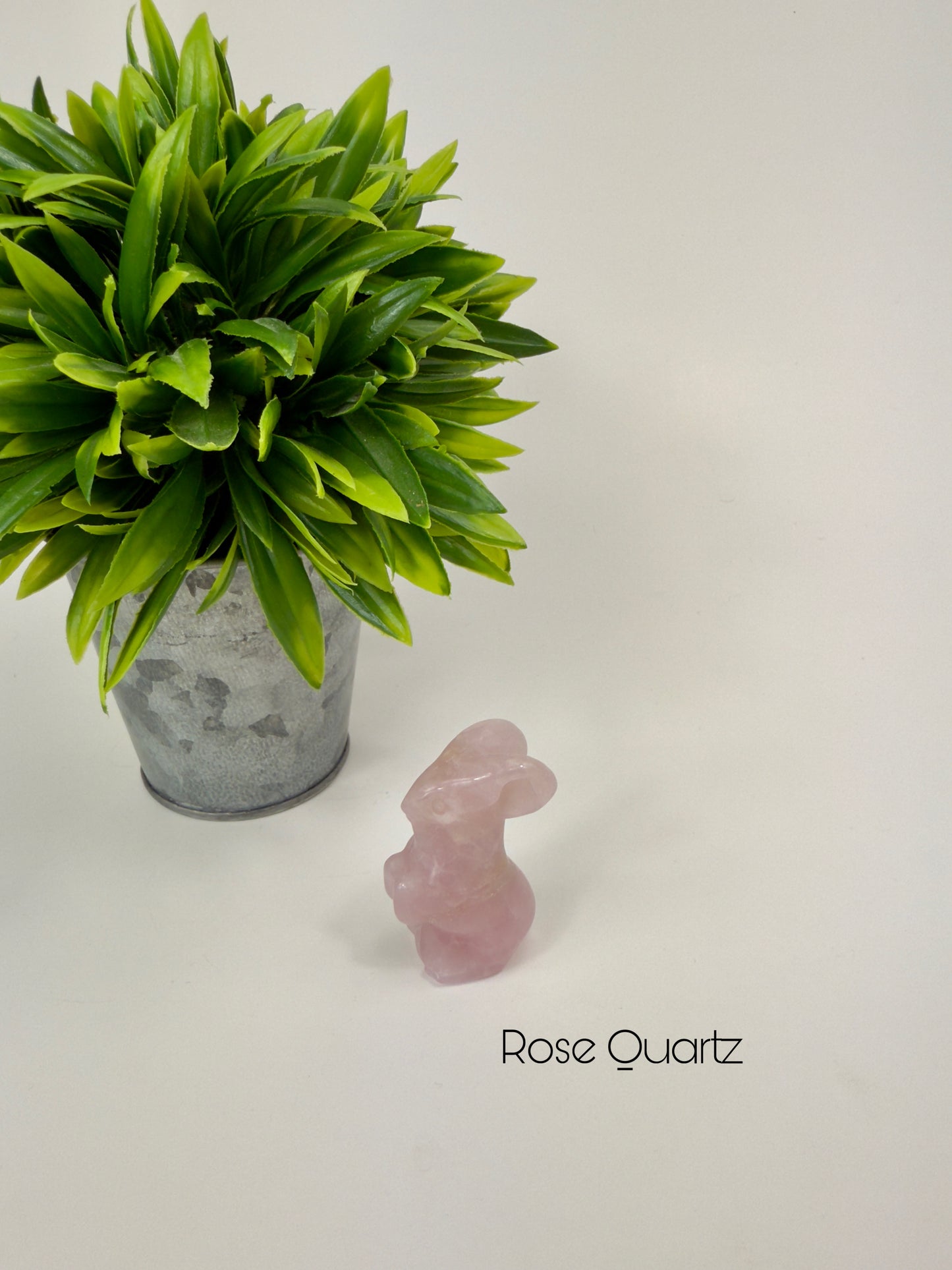Rose Quartz Crystal Bunny Carving
