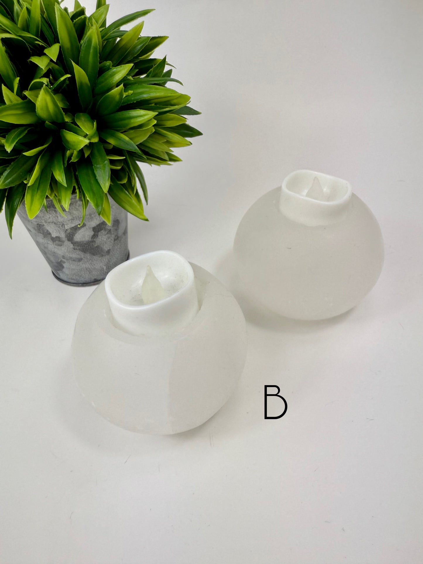 Selenite Candle Holder - B