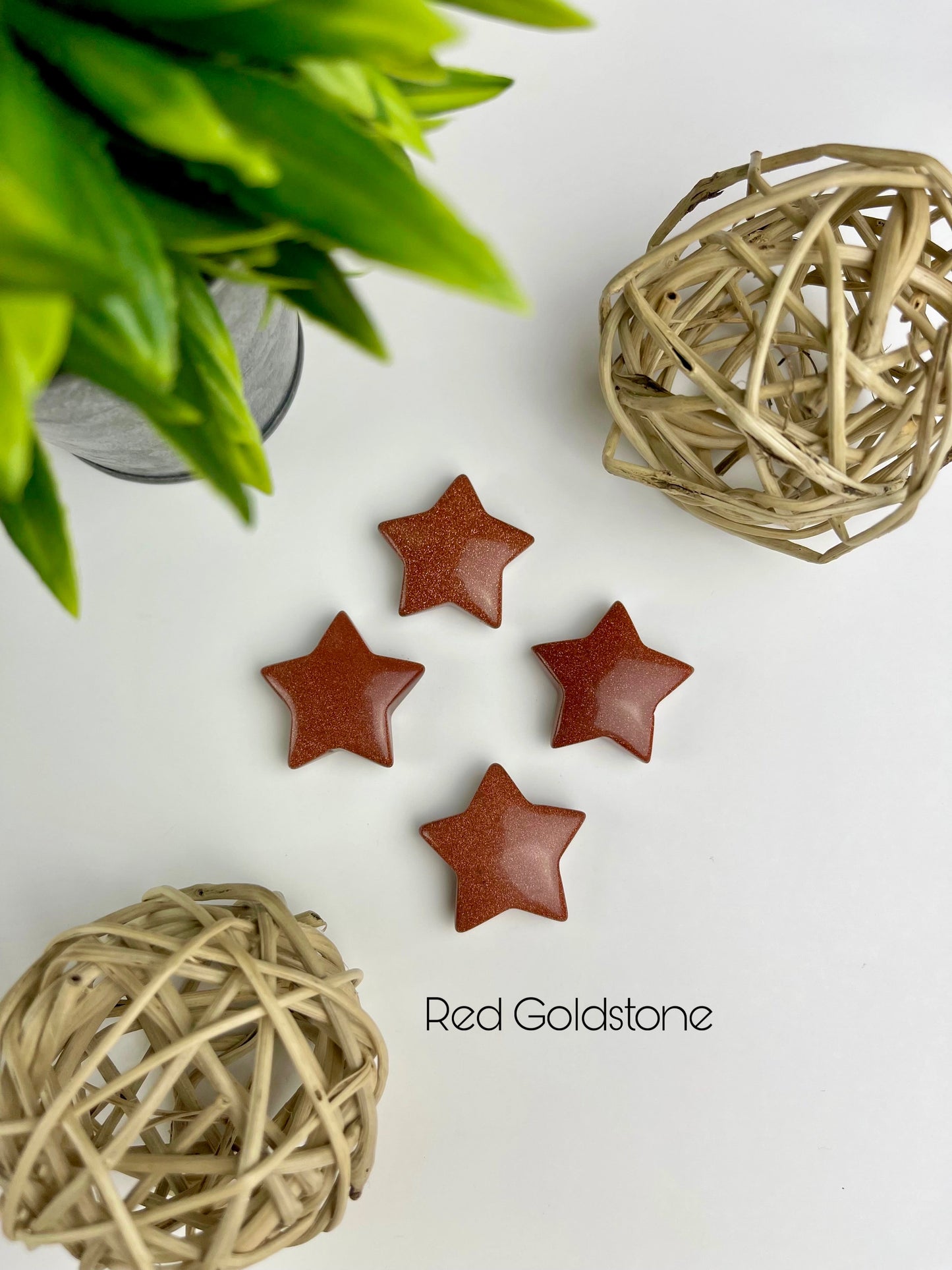 Red Goldstone Crystal Stars