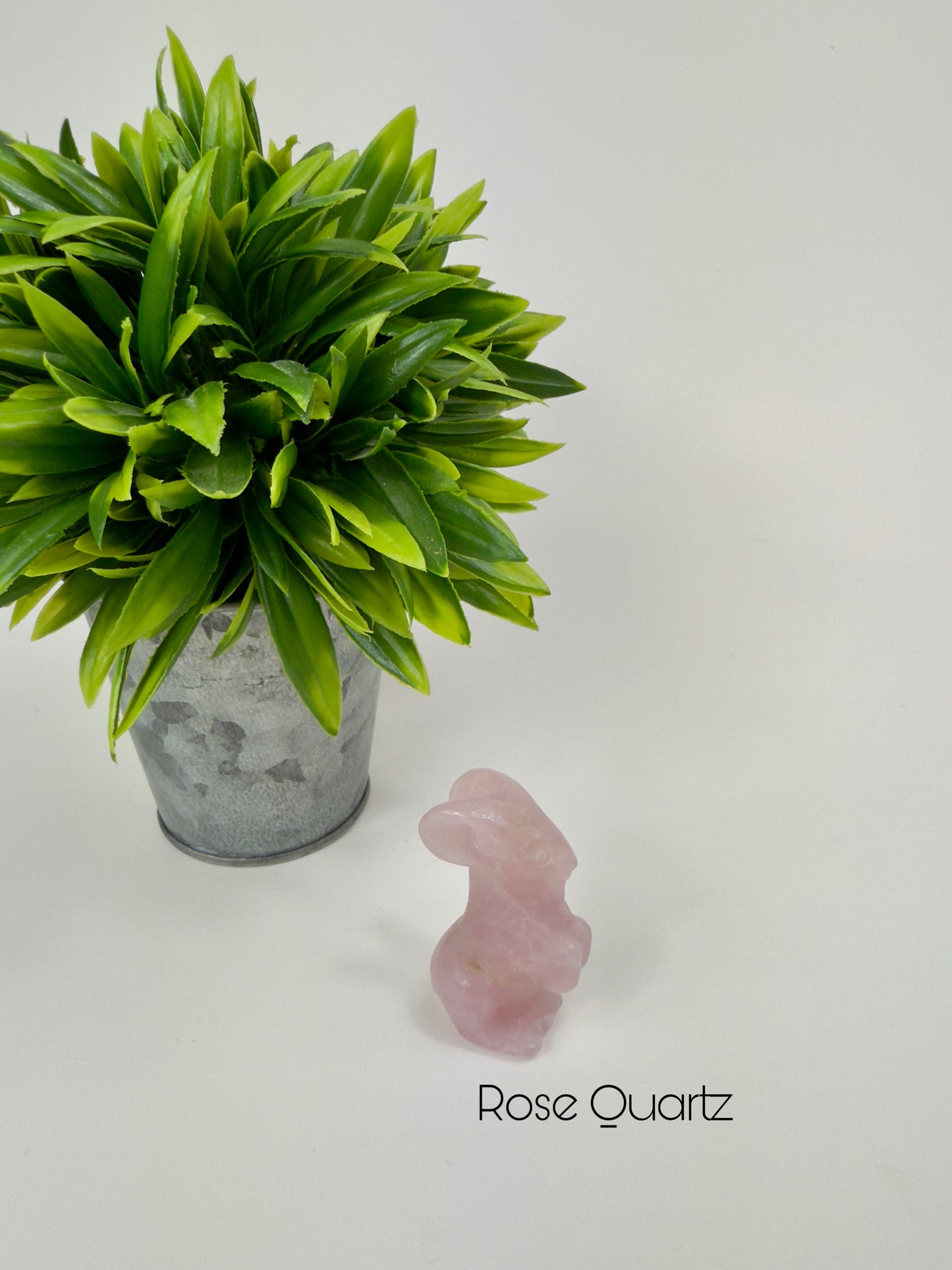 Rose Quartz Crystal Bunny Carving
