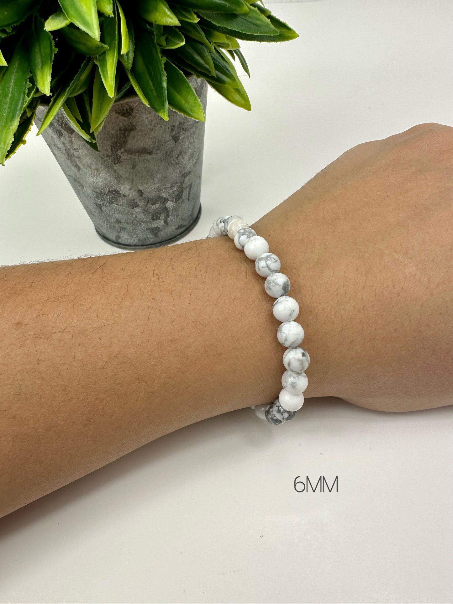 Howlite Crystal Bracelets 6MM