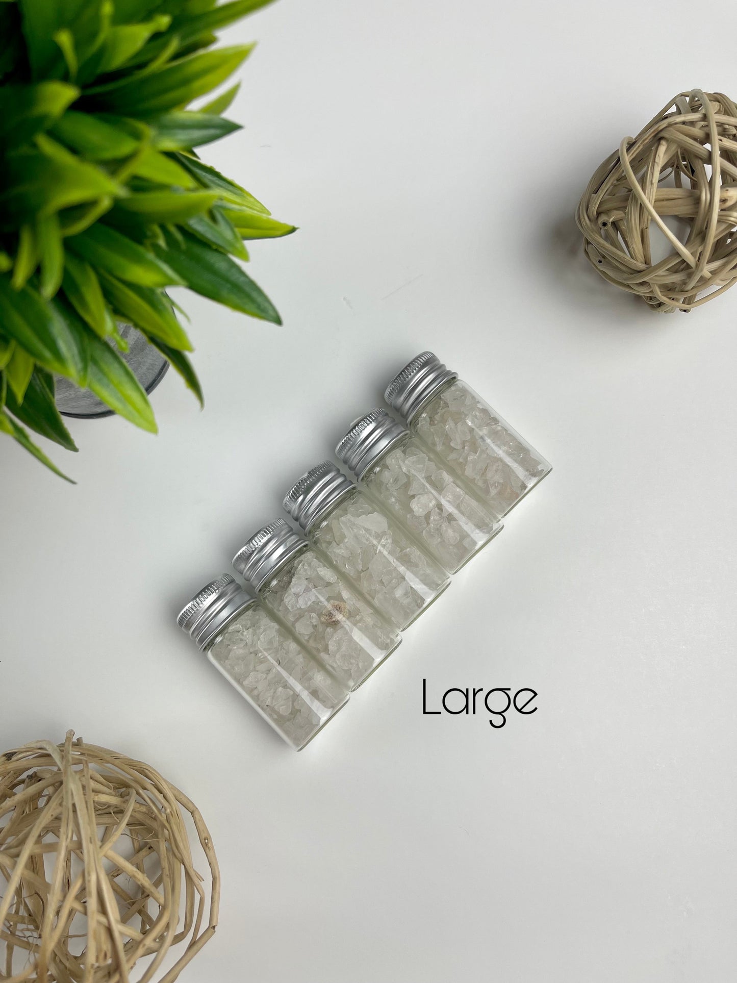 Large Clear Quartz Crystal Chip Bottles