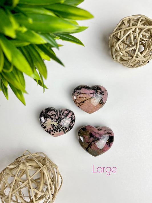 Large Rhodonite Hearts