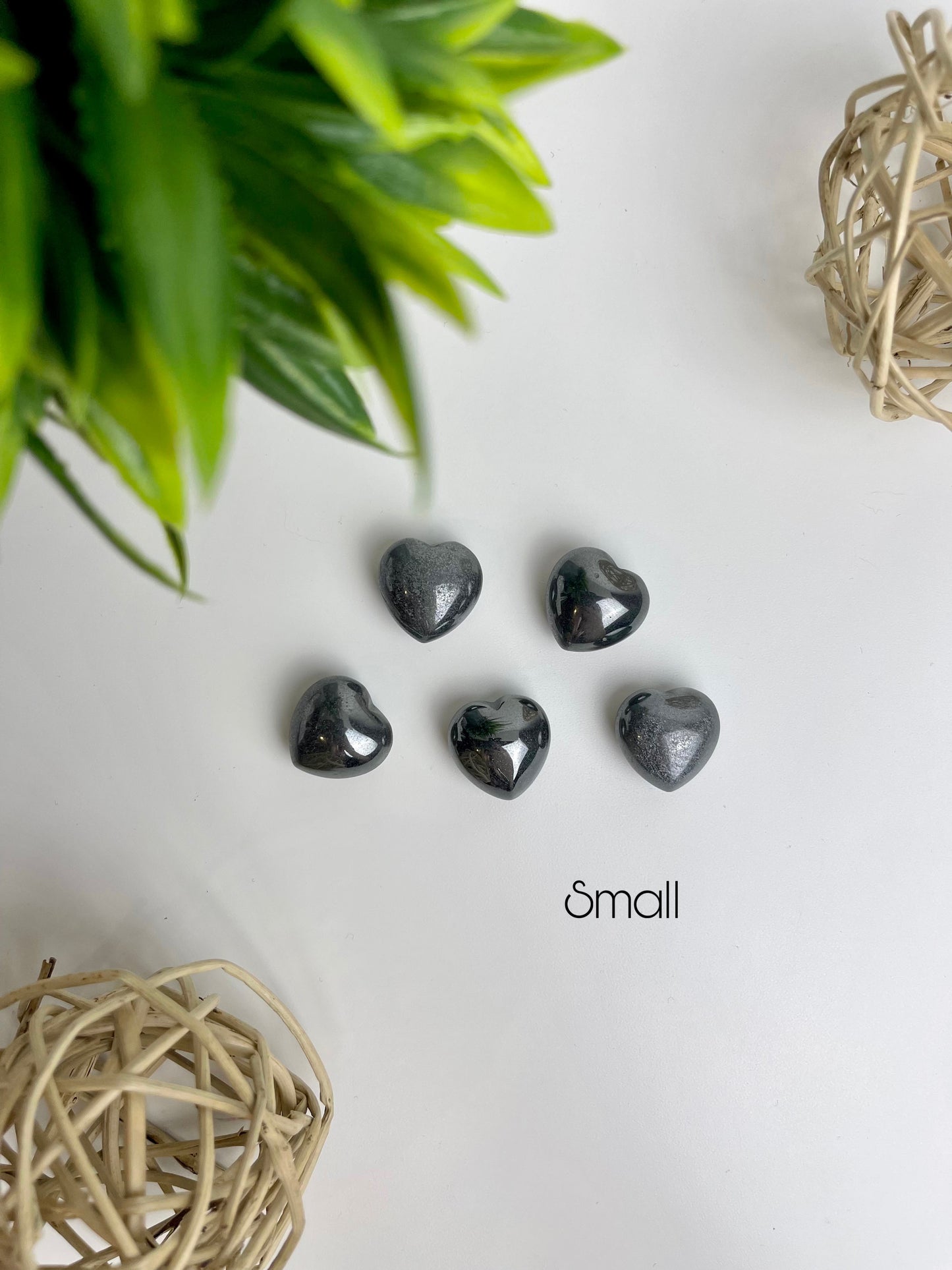 Small Hematite Hearts