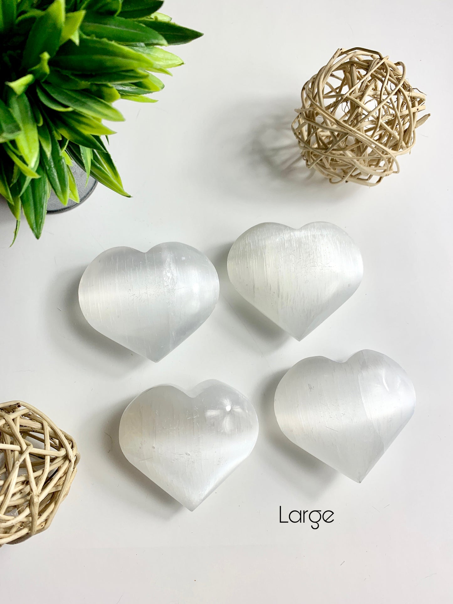Large Selenite Hearts