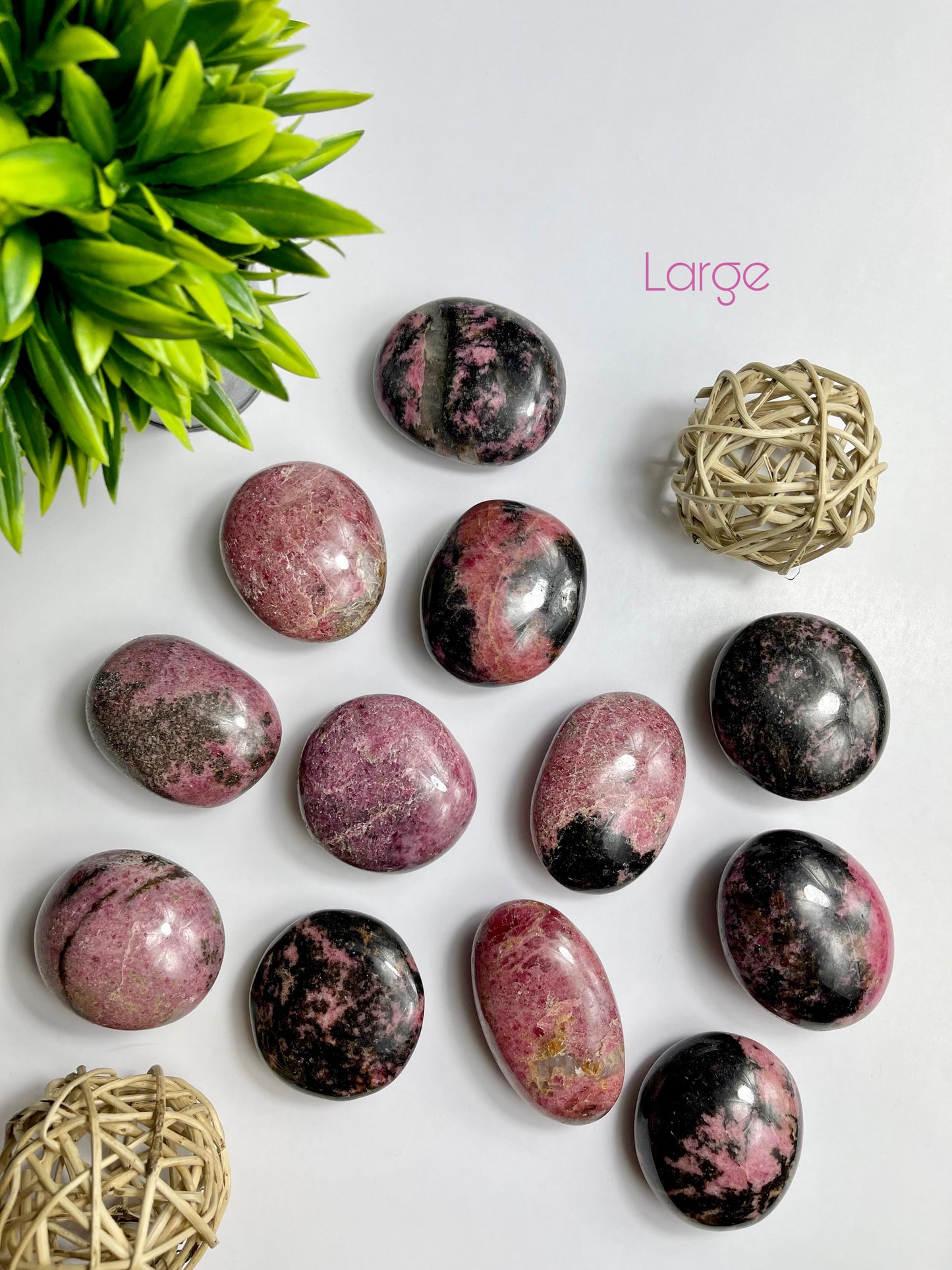 Large Rhodonite Palm Stones