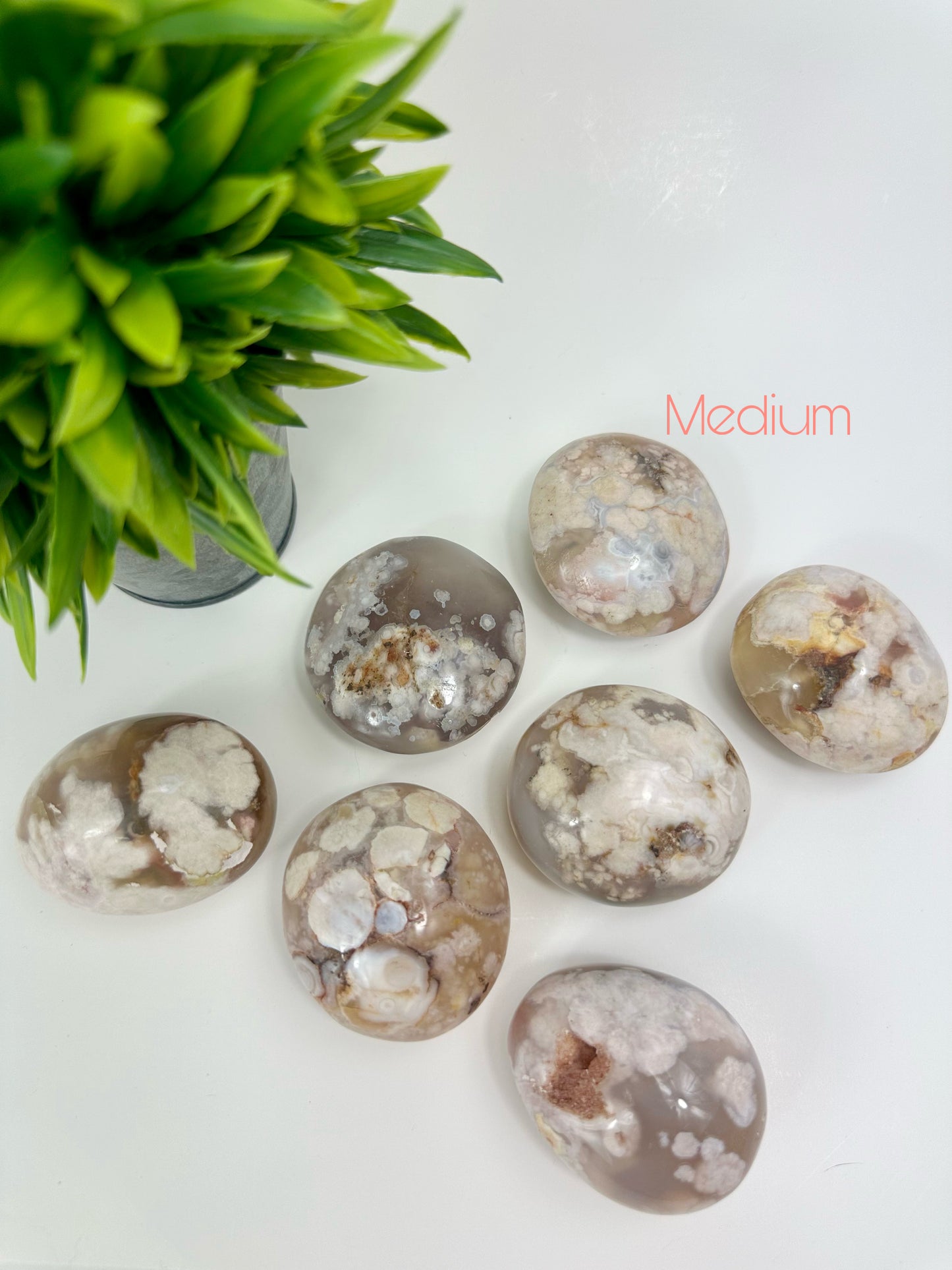 Medium Flower Agate Palm Stones