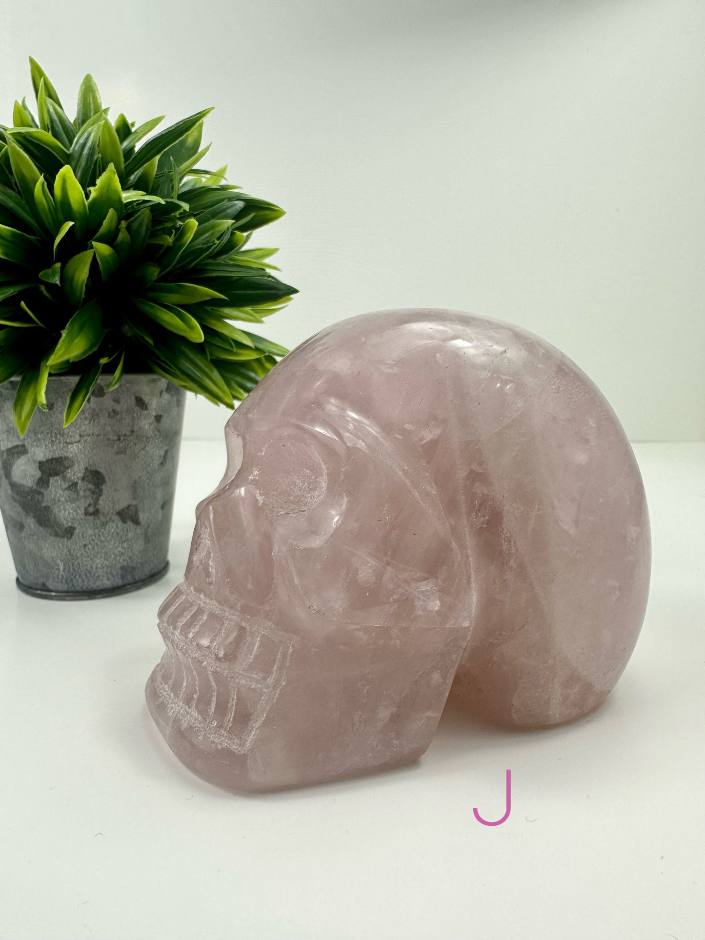 Rose Quartz Skull J