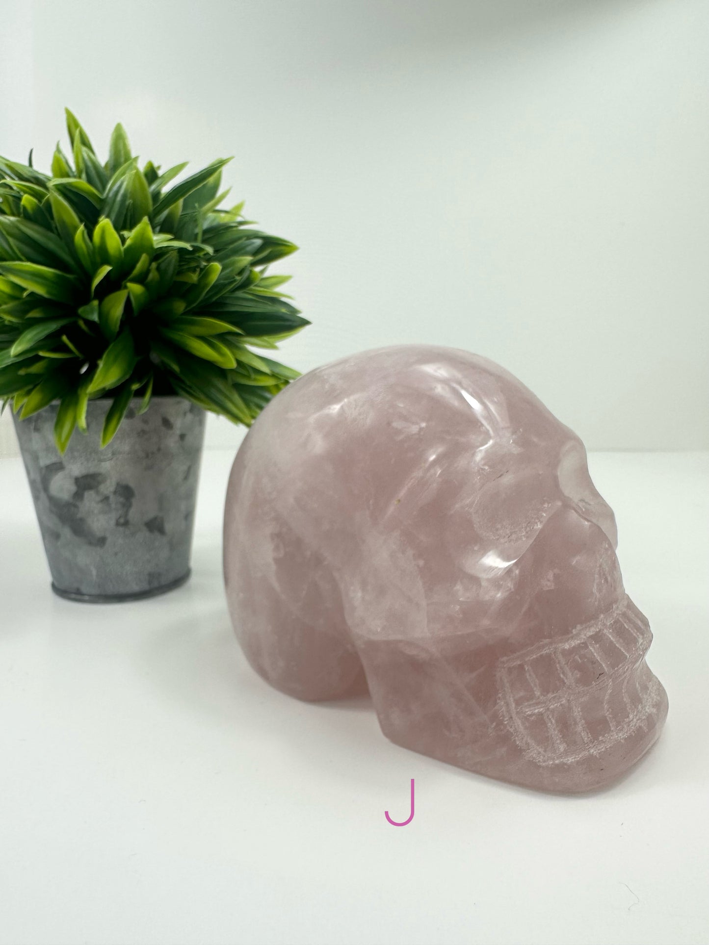 Rose Quartz Skull J