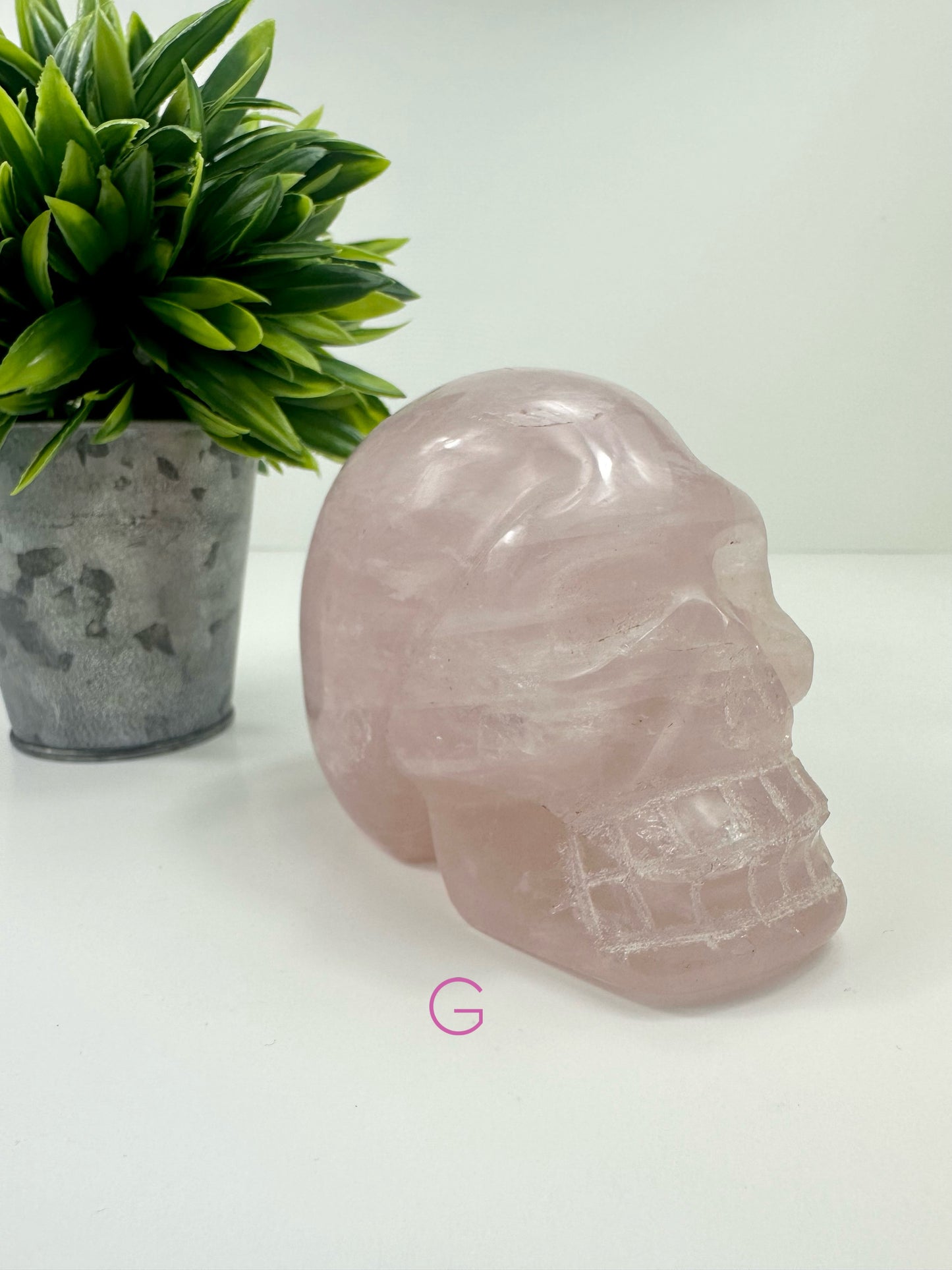 Rose Quartz Skull G