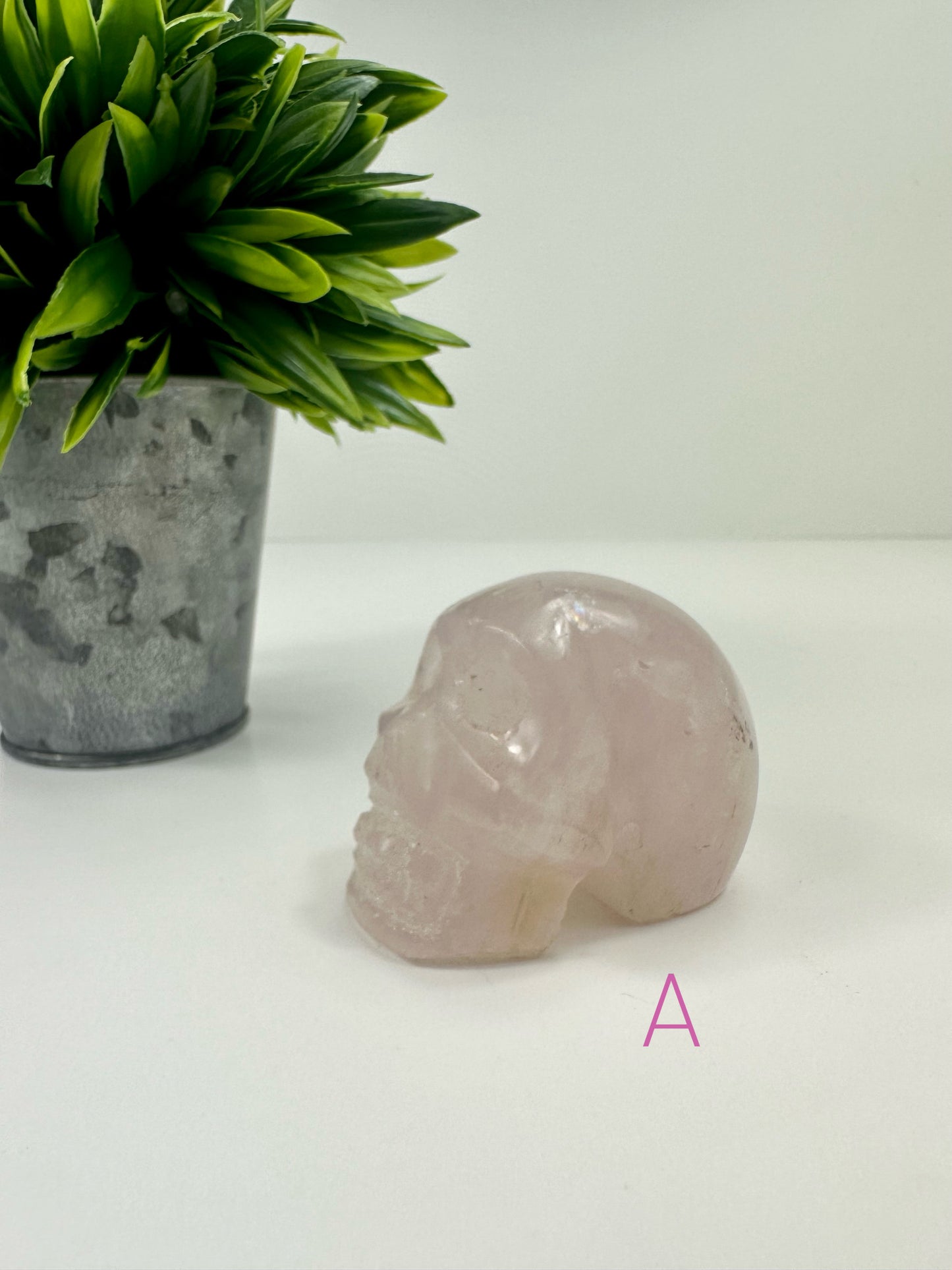Rose Quartz Skull A