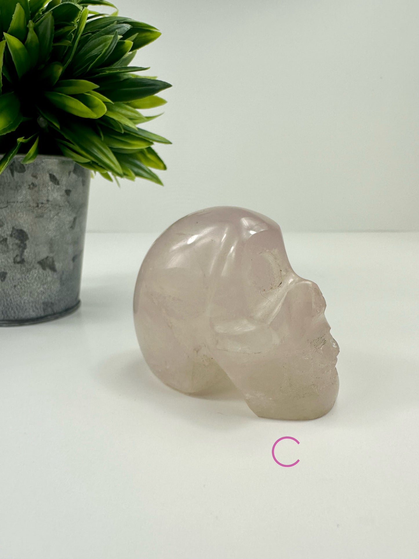 Rose Quartz Skull C