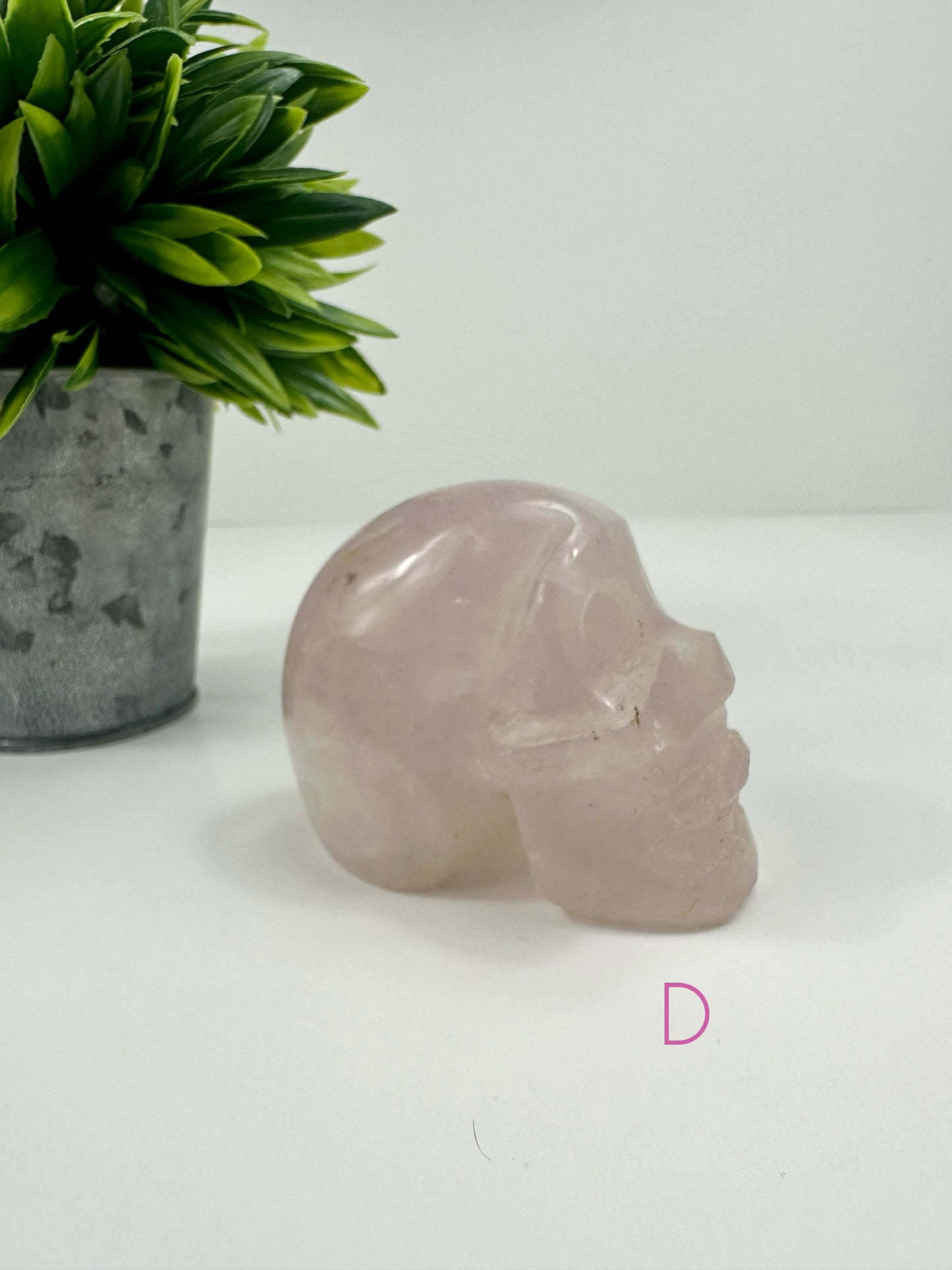 Rose Quartz Skull D