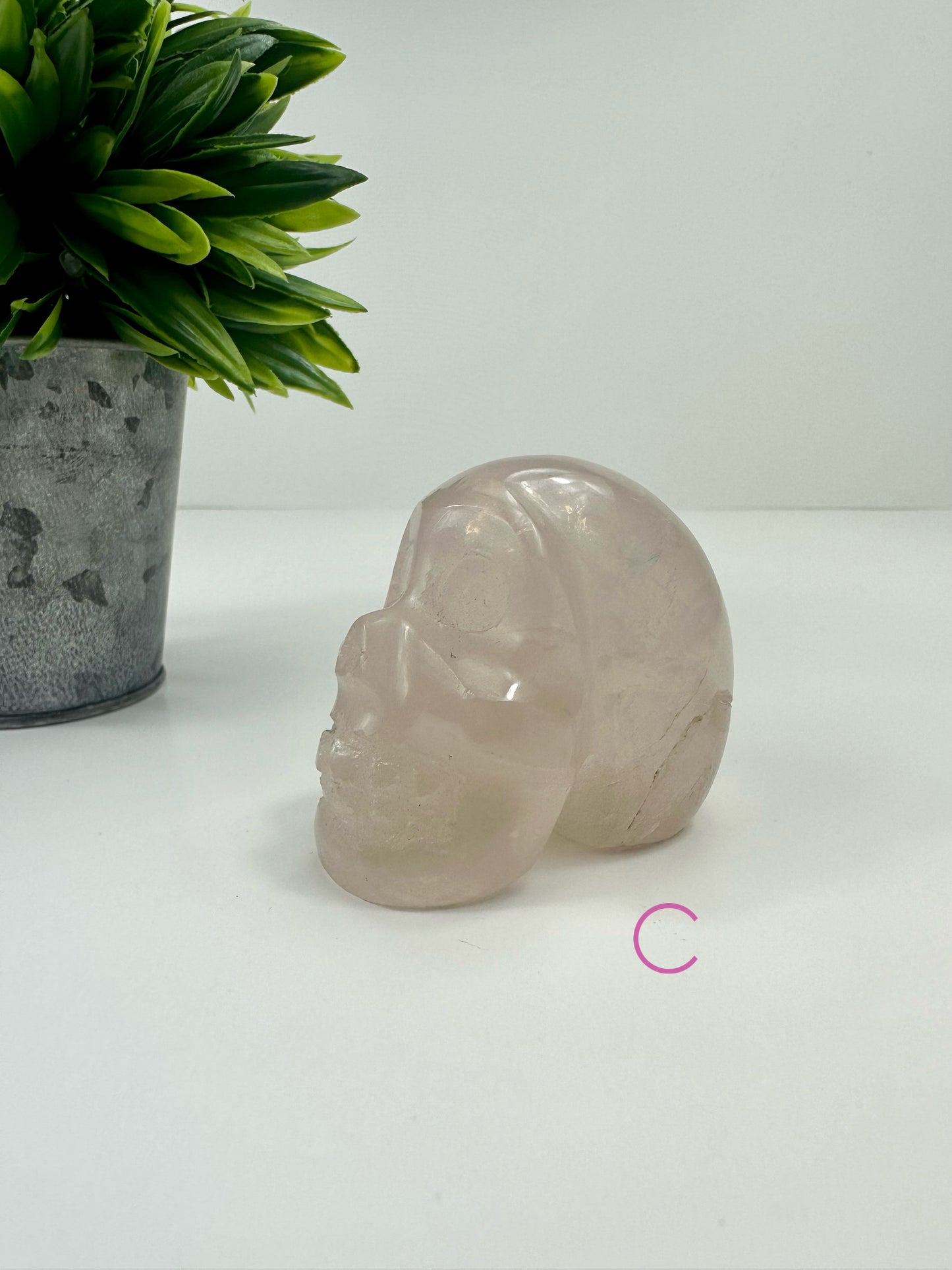 Rose Quartz Skull C