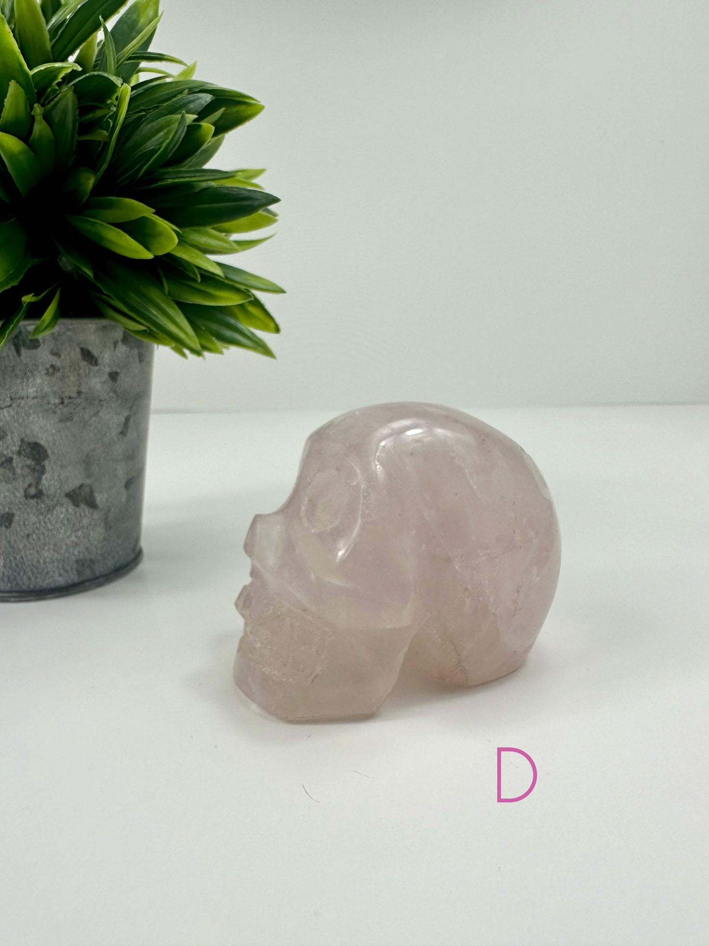 Rose Quartz Skull D
