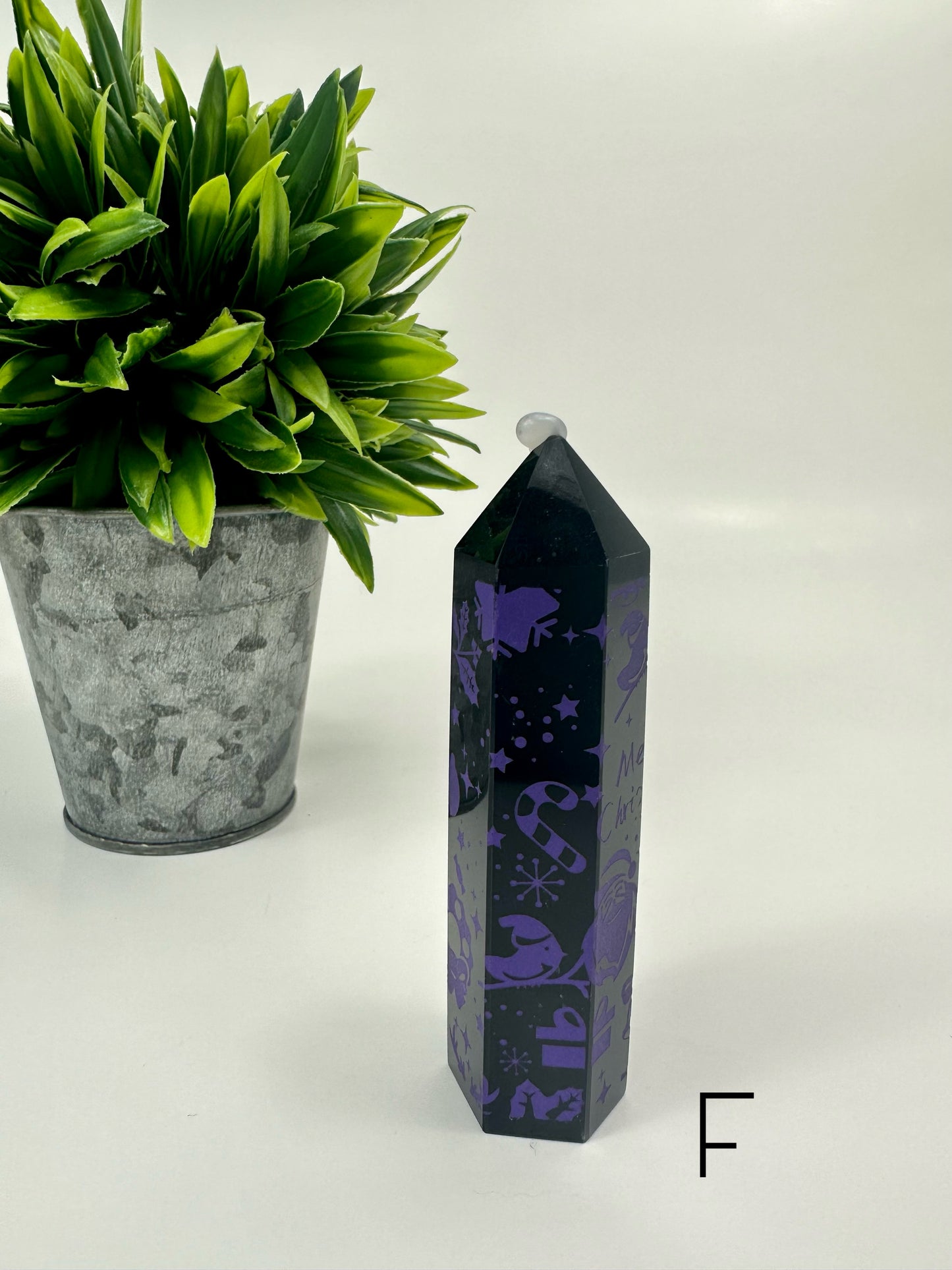 Black Obsidian Christmas Tower - F