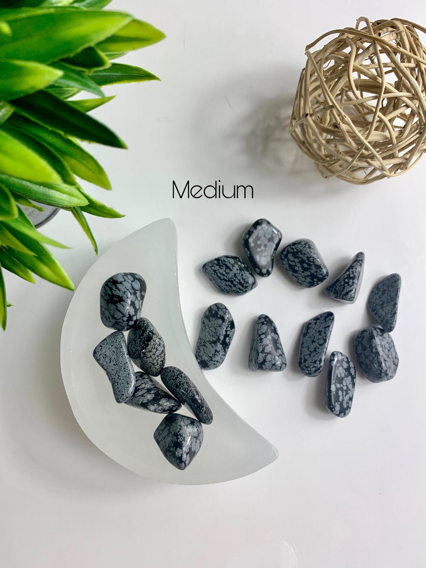 Medium Snowflake Obsidian Tumbles