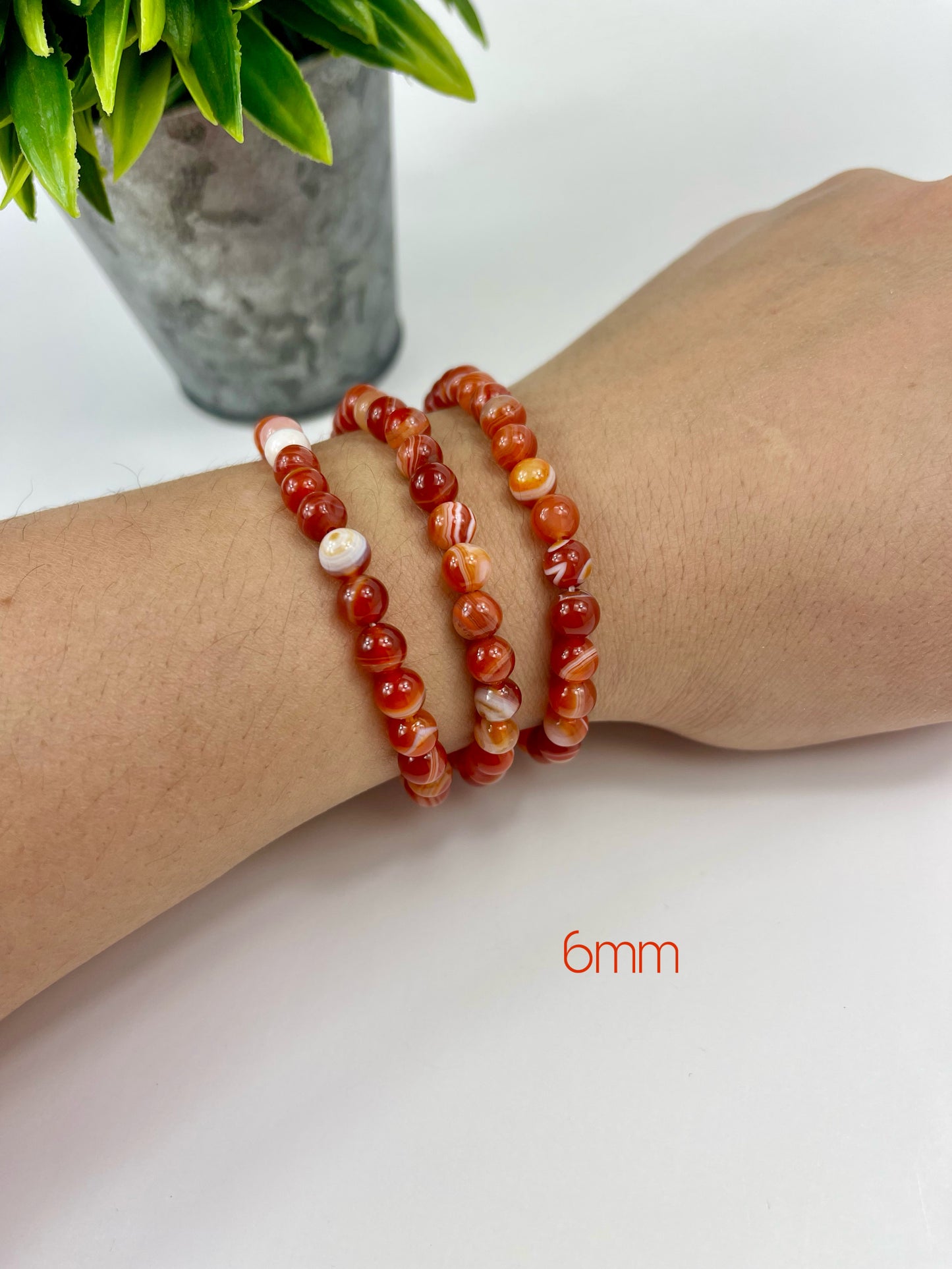 Carnelian Crystal Bracelets 6mm
