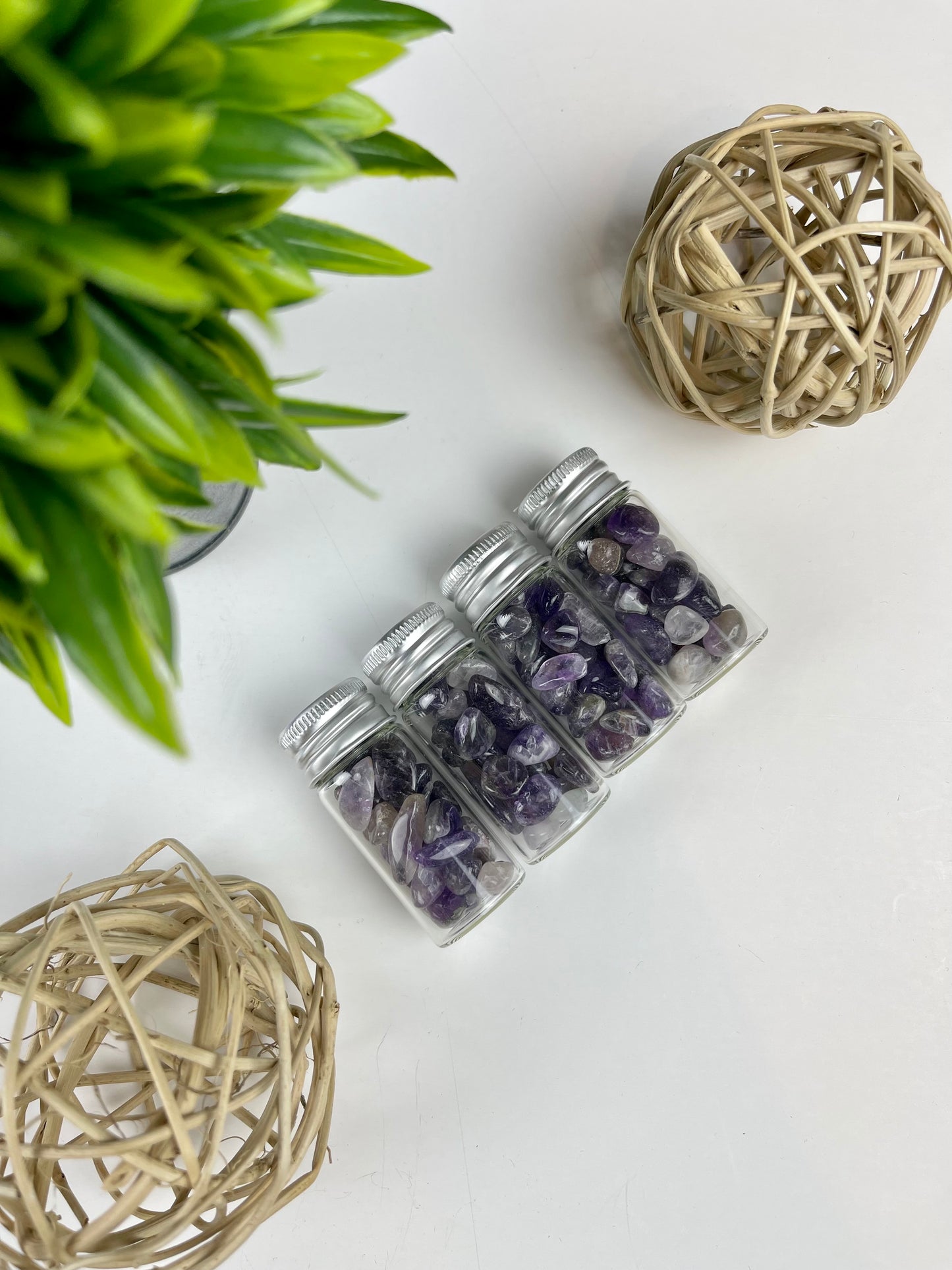 Large Amethyst Polished Crystal Chip Bottles