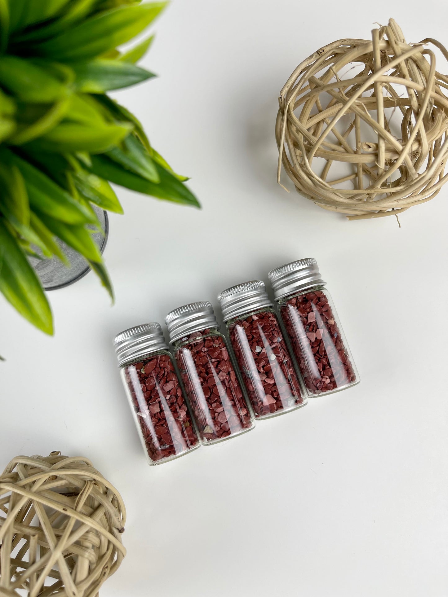 Red Jasper Raw Crystal Chip Bottles - Canadian Crystal Queens