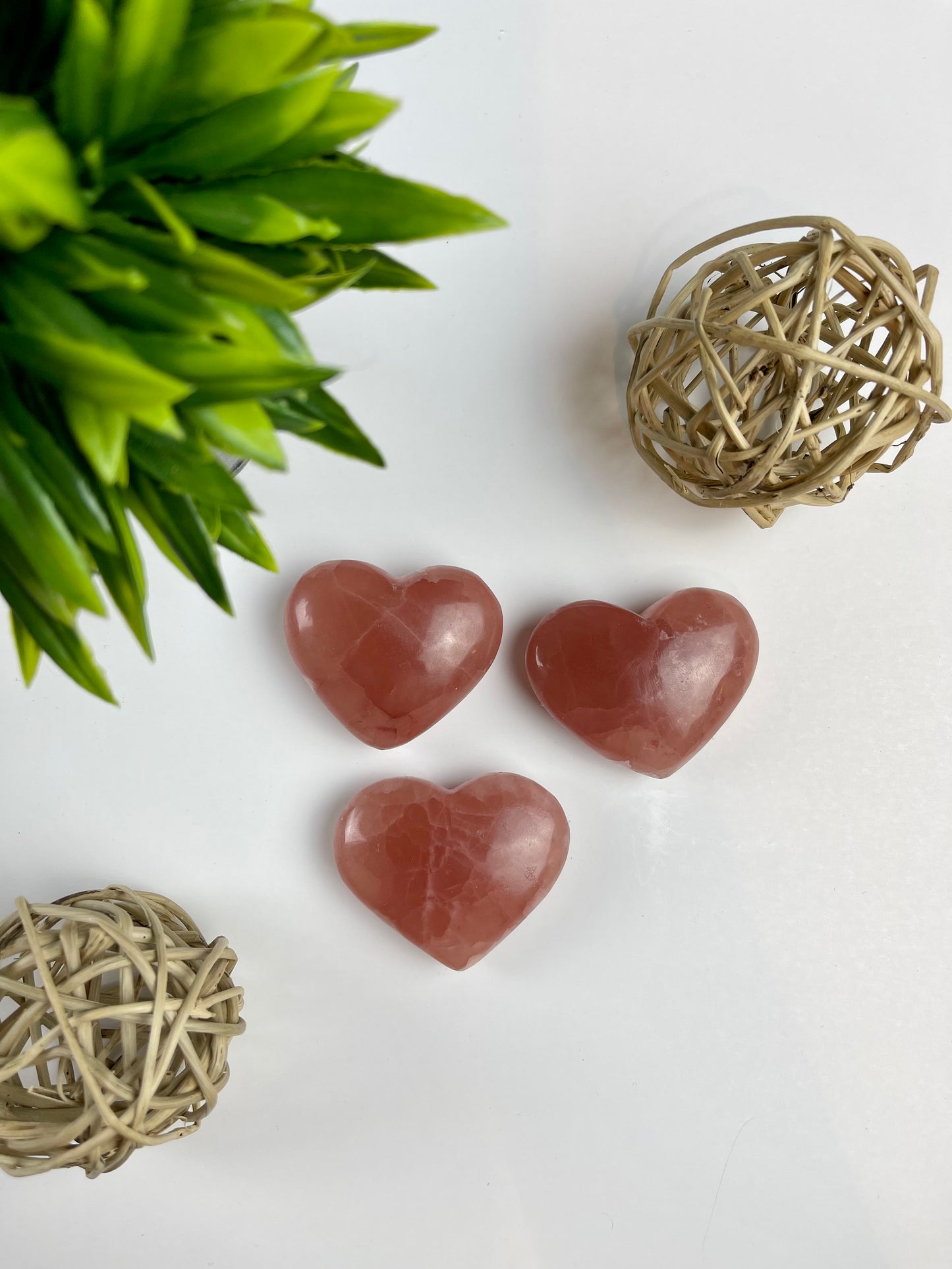 Pink Calcite Hearts - Canadian Crystal Queens