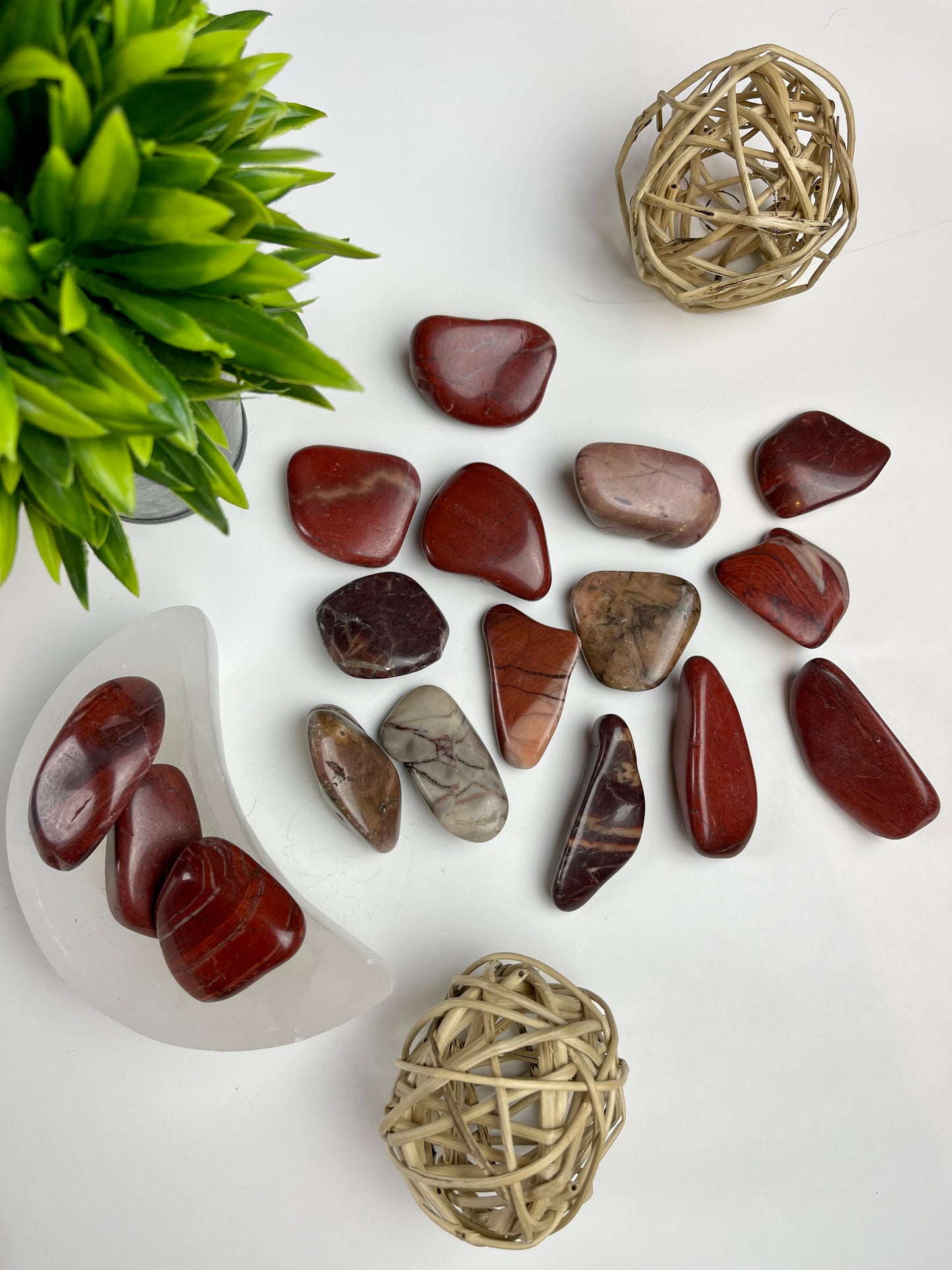 Red Dolomite Tumbles - Canadian Crystal Queens
