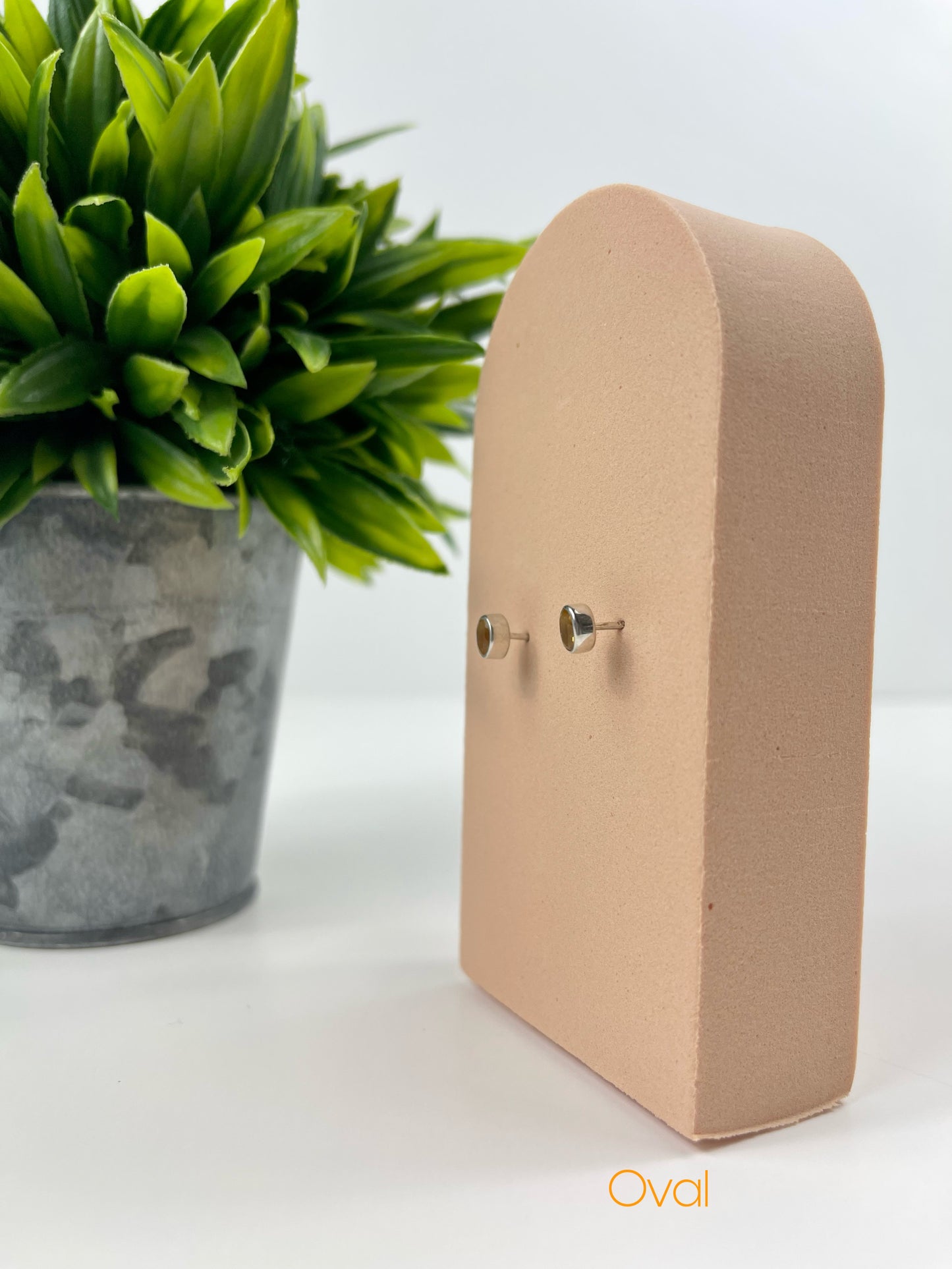 Oval Citrine Crystal Earrings