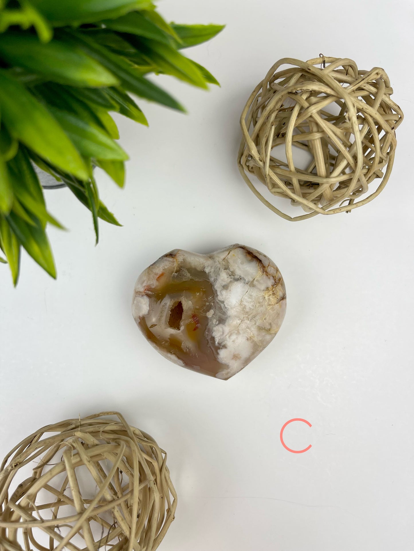 Flower Agate Heart C