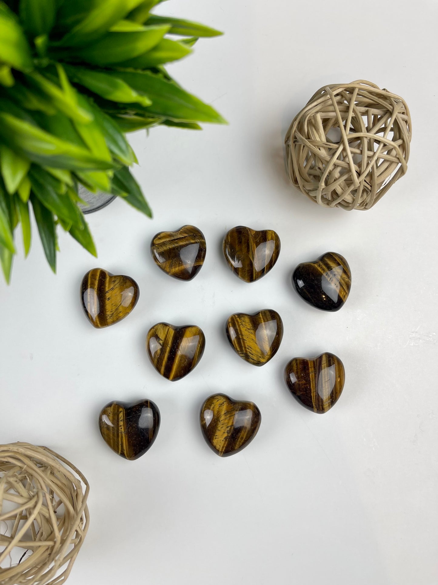 Golden Tiger's Eye Hearts