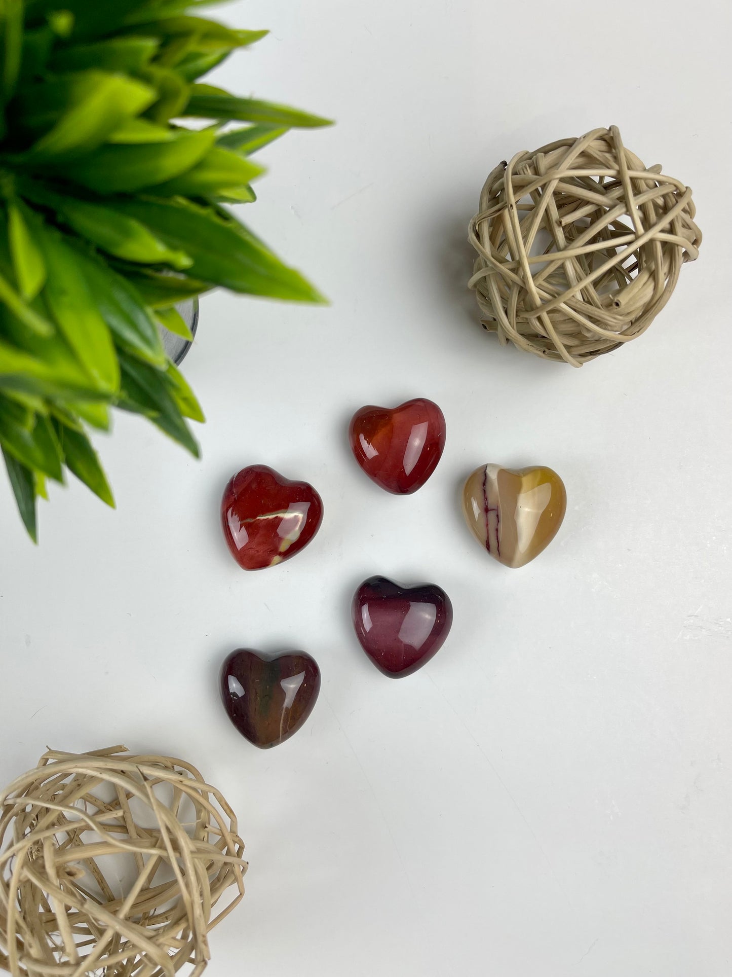 Mookaite Jasper Hearts