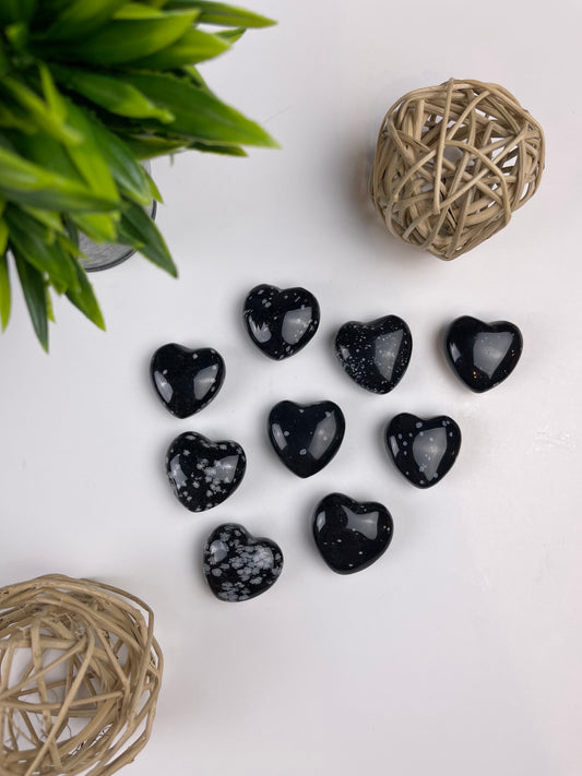 Snowflake Obsidian Hearts
