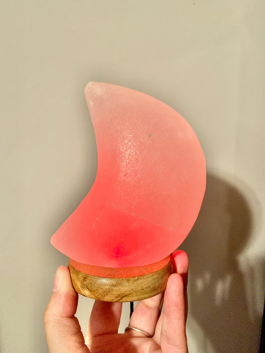 USB Colour Changing White Himalayan Salt Lamp - Moon