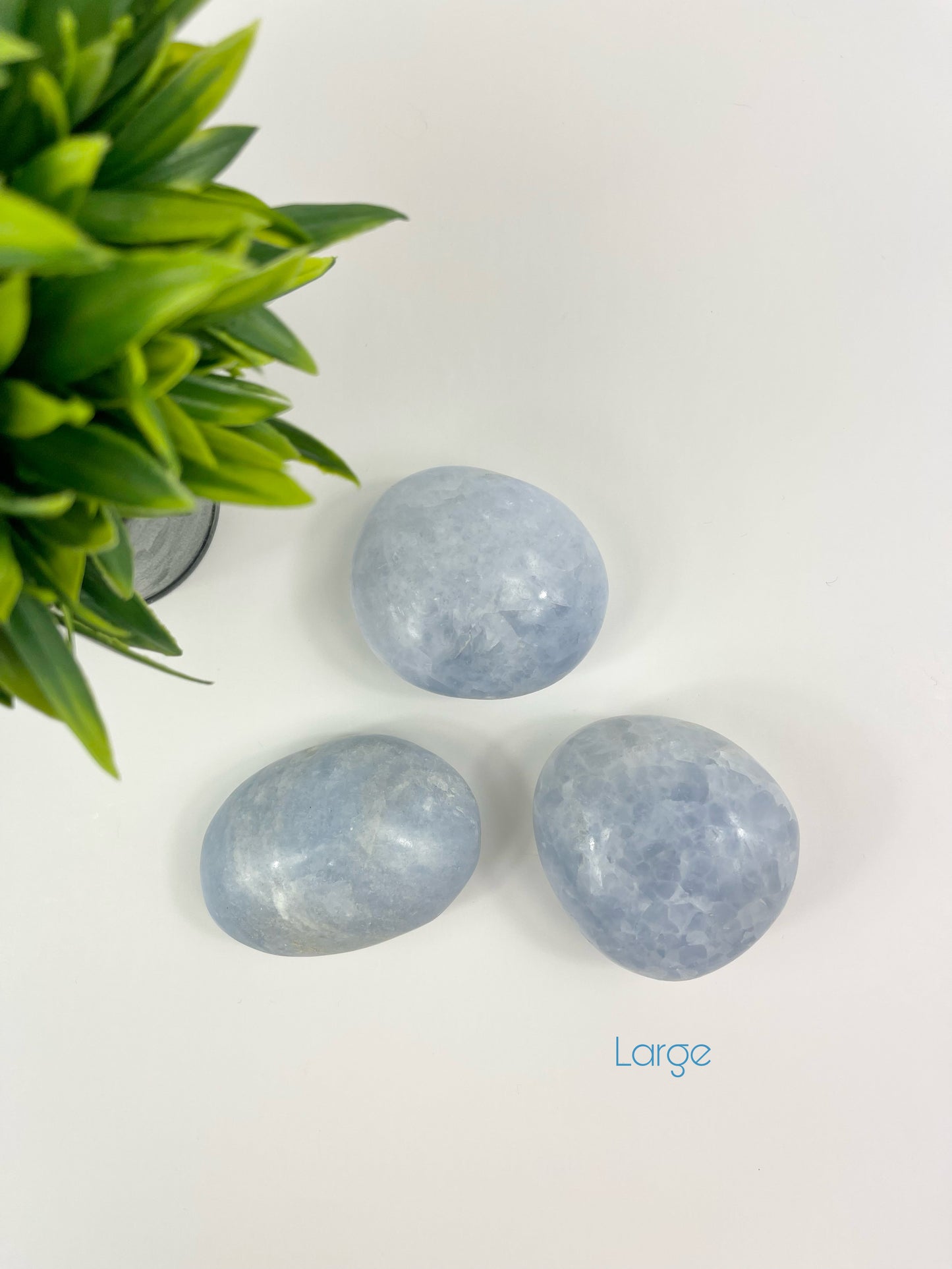 Large Blue Calcite Palm Stones