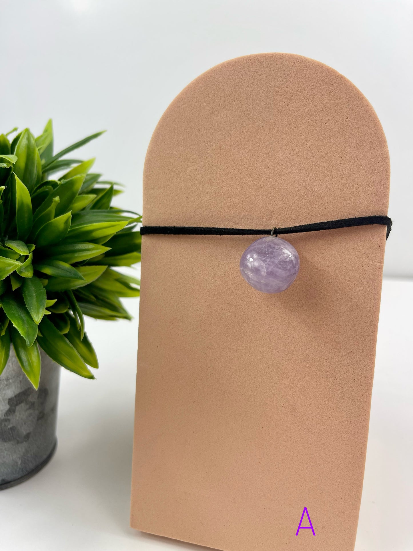 Chevron Amethyst Pendant A