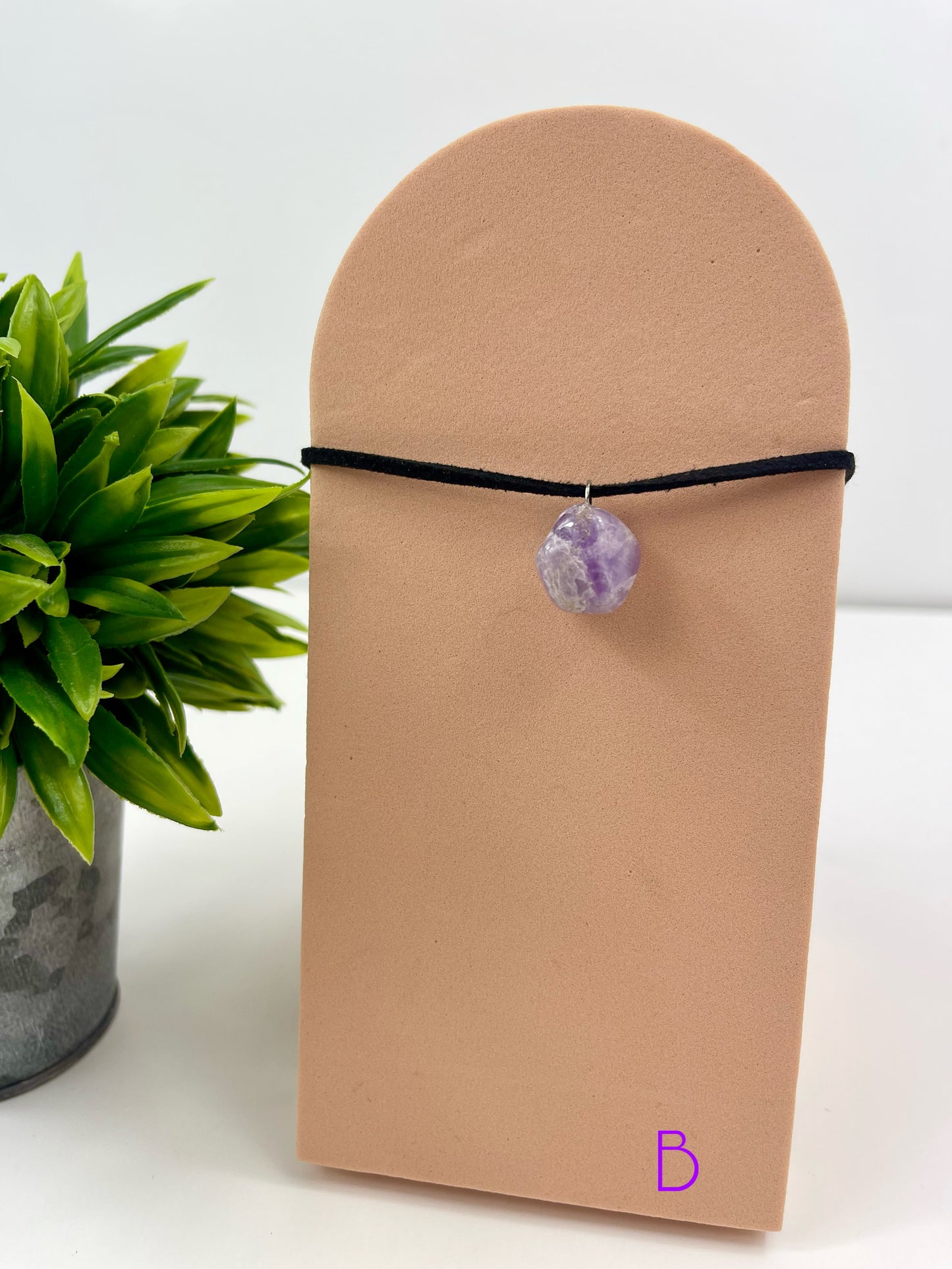 Chevron Amethyst Pendant B