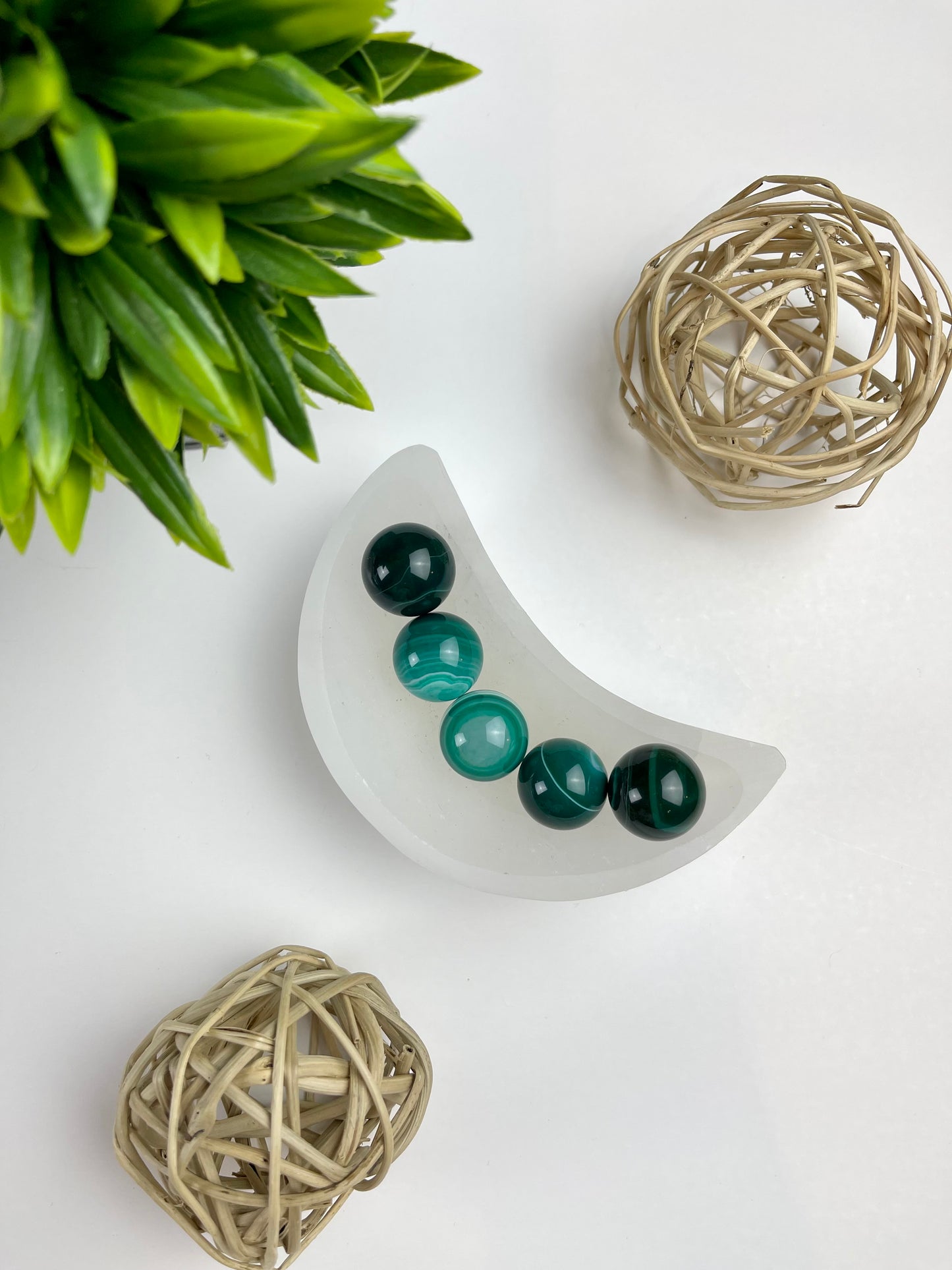 Green Agate Mini Spheres