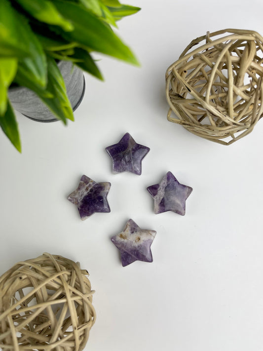 Chevron Amethyst Crystal Stars