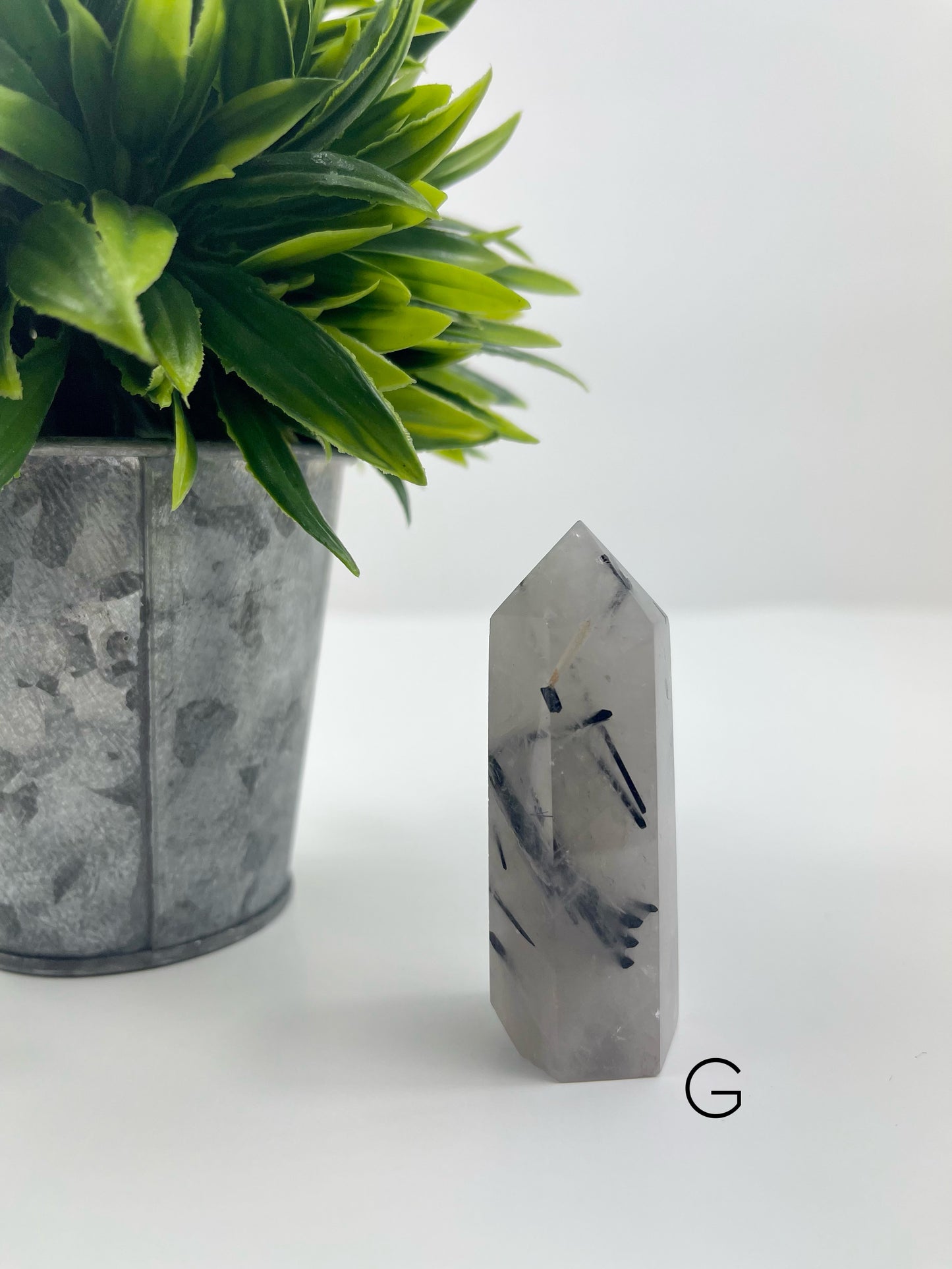 Black Tourmaline in Quartz Tower G