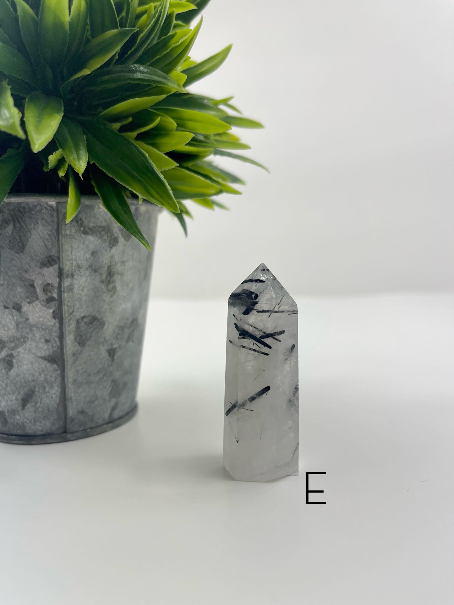 Black Tourmaline in Quartz Tower E