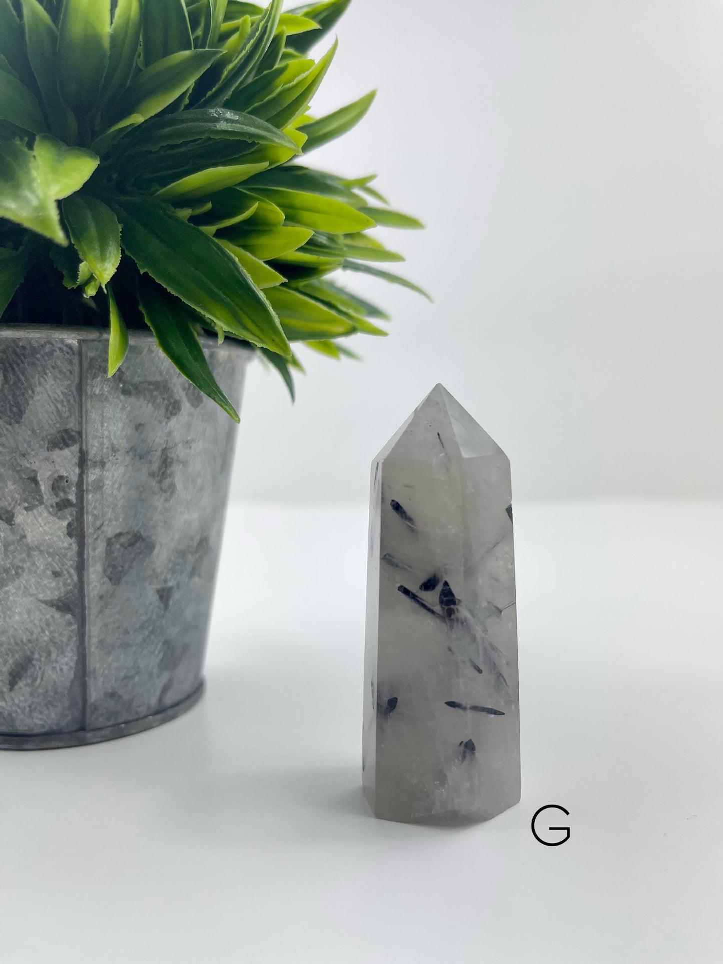Black Tourmaline in Quartz Tower G