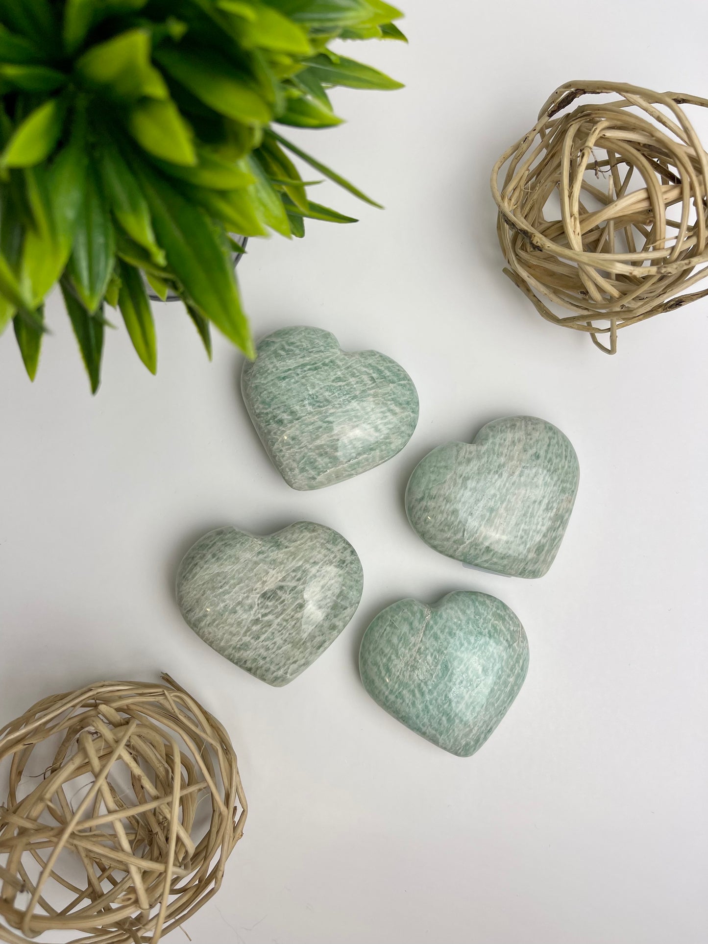 Amazonite Hearts - Canadian Crystal Queens