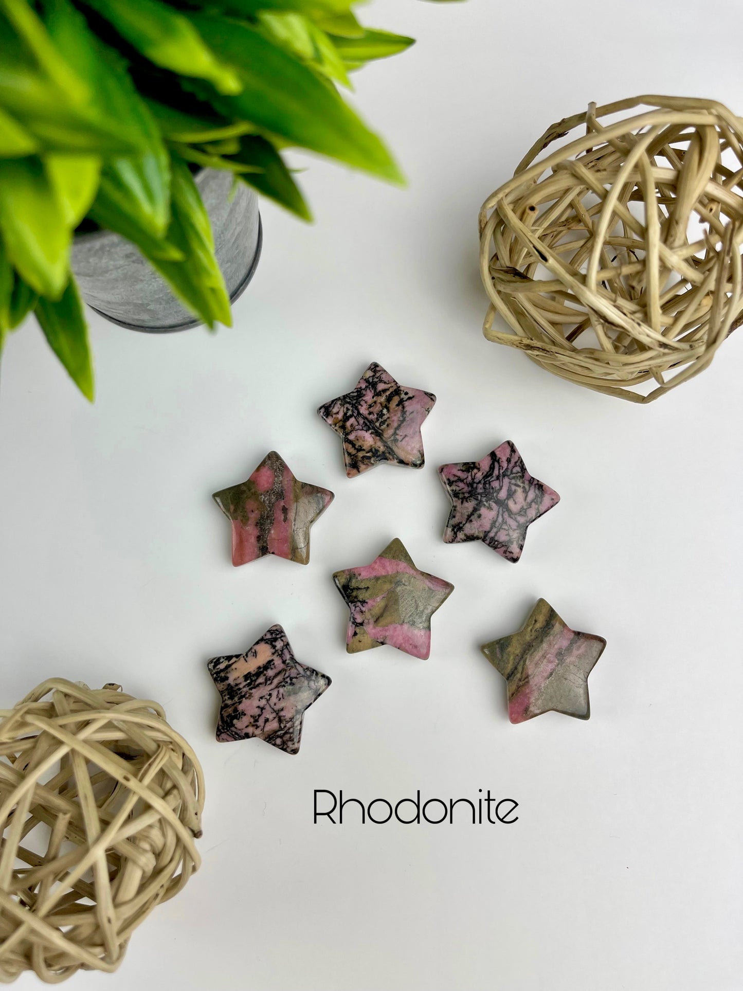Rhodonite Crystal Stars