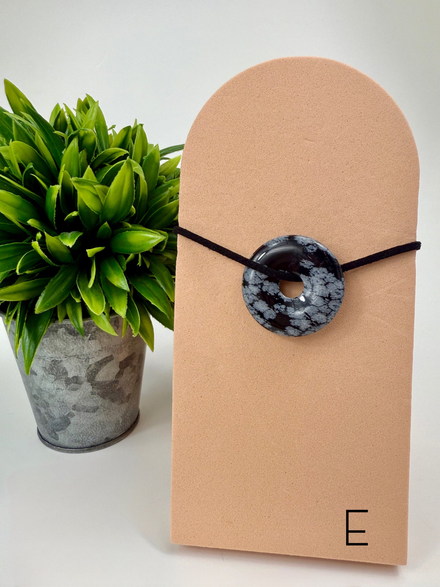 Snowflake Obsidian Pendant - E