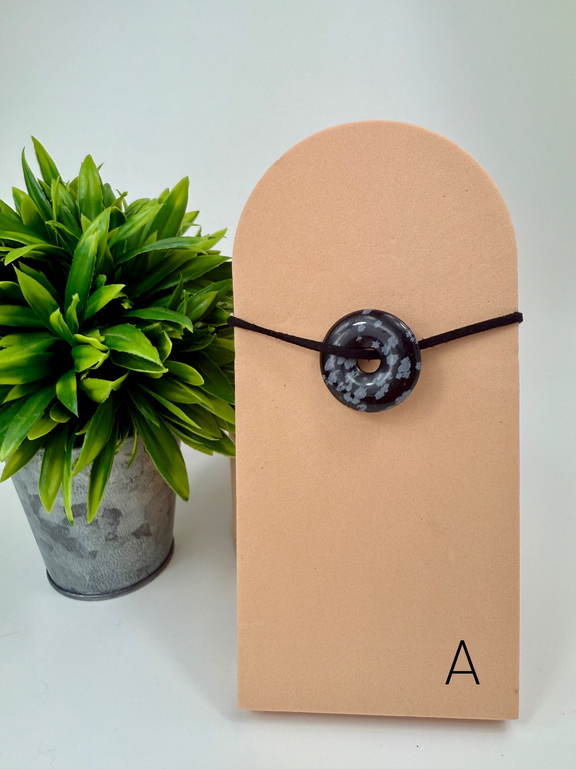 Snowflake Obsidian Pendant - A