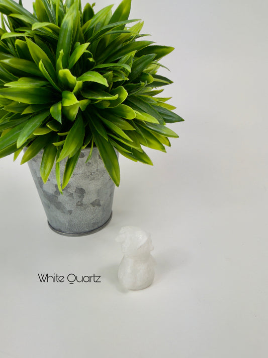 White Quartz Snowman Carving