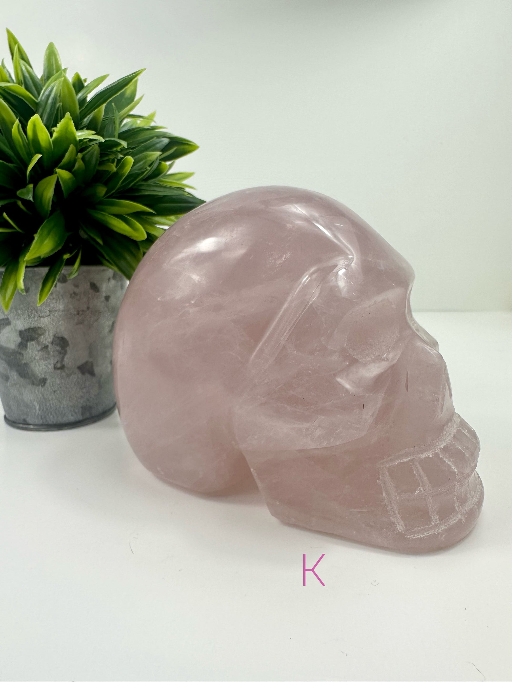Rose Quartz Skull K