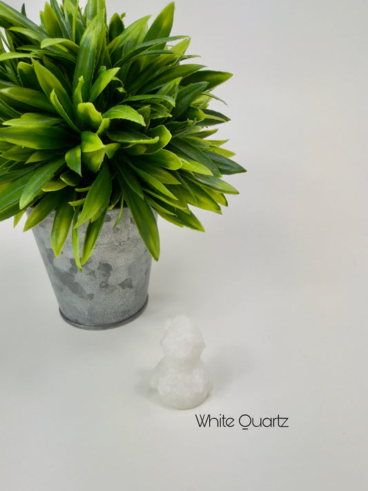 White Quartz Snowman Carving